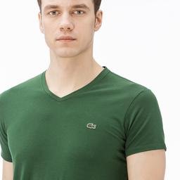 Lacoste Erkek V Yaka Yeşil T-Shirt