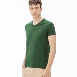 Lacoste Erkek V Yaka Yeşil T-Shirt