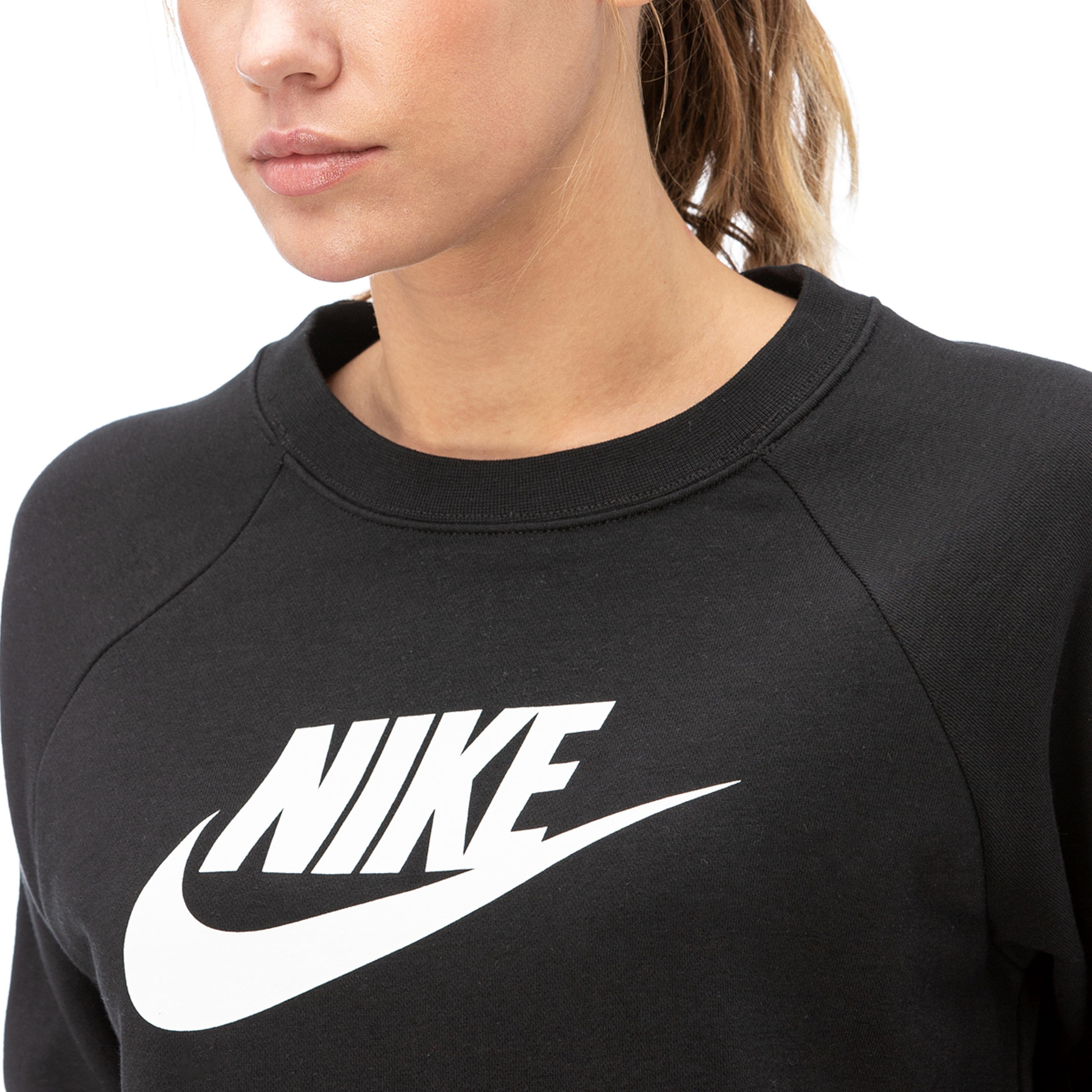 Nike Essntl Creflc Hbr Kadın Siyah Uzun Kollu T-Shirt