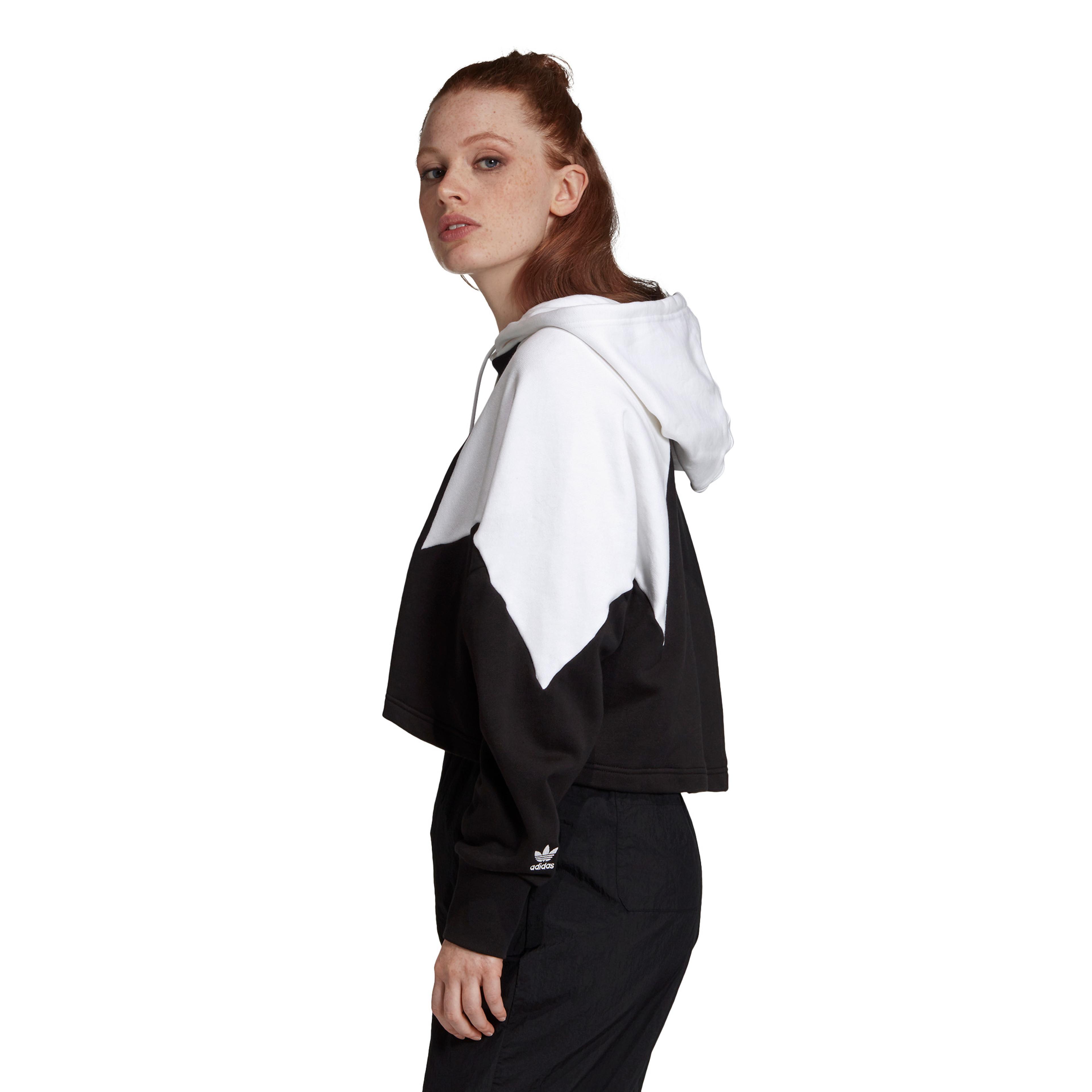 adidas Big Trefoil Crop Kapüşonlu Kadın Siyah Sweatshirt