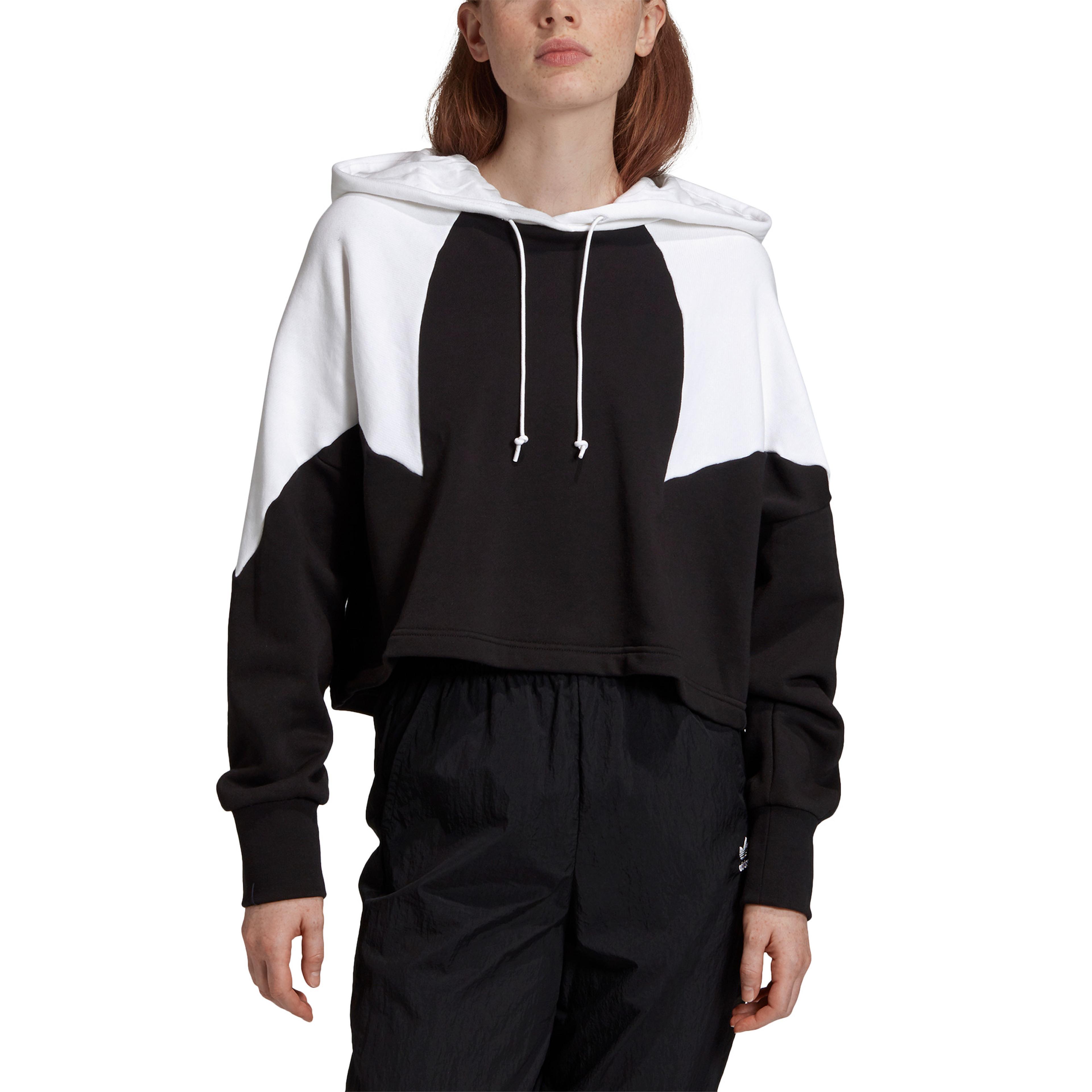 adidas Big Trefoil Crop Kapüşonlu Kadın Siyah Sweatshirt