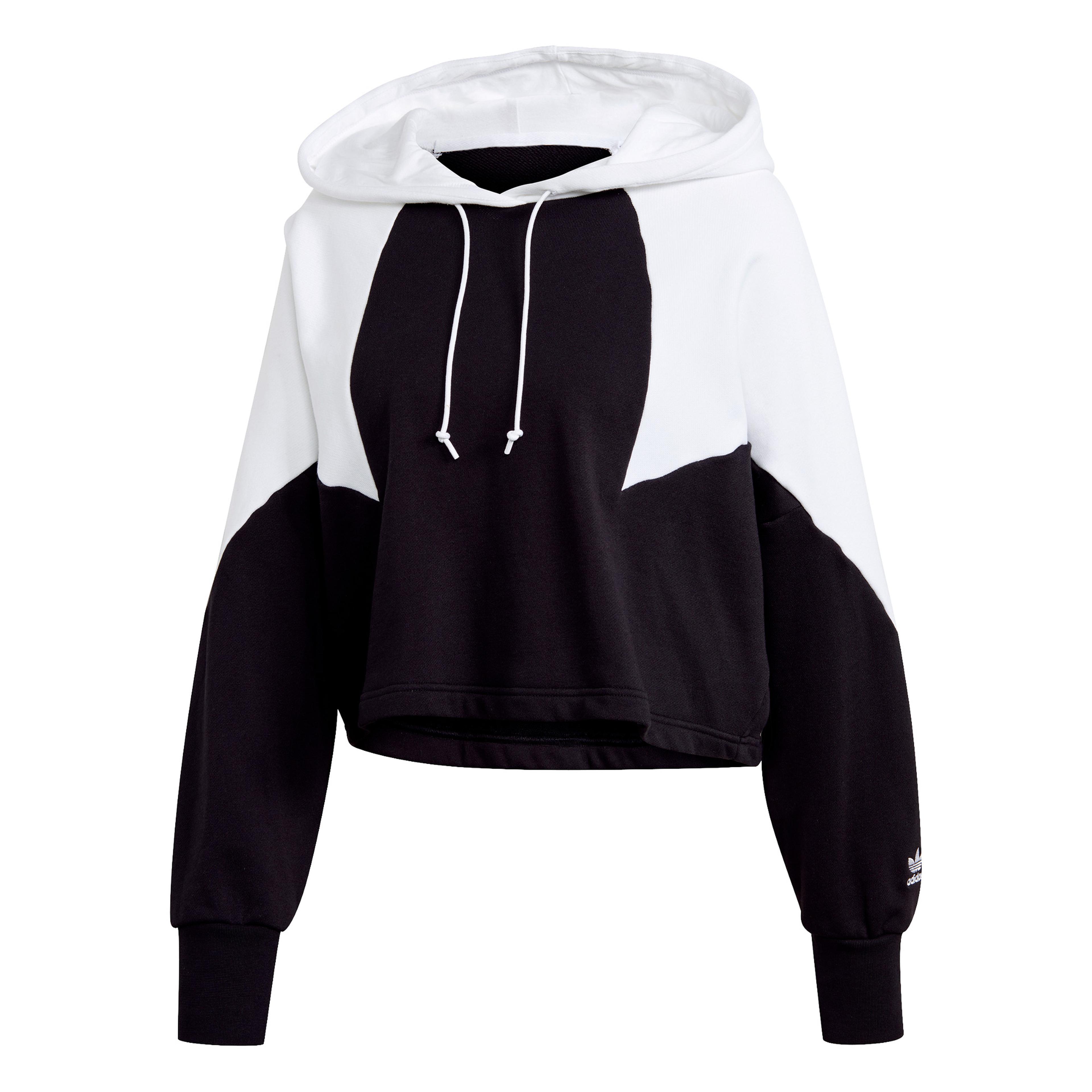 adidas Big Trefoil Crop Kapüşonlu Kadın Siyah Sweatshirt