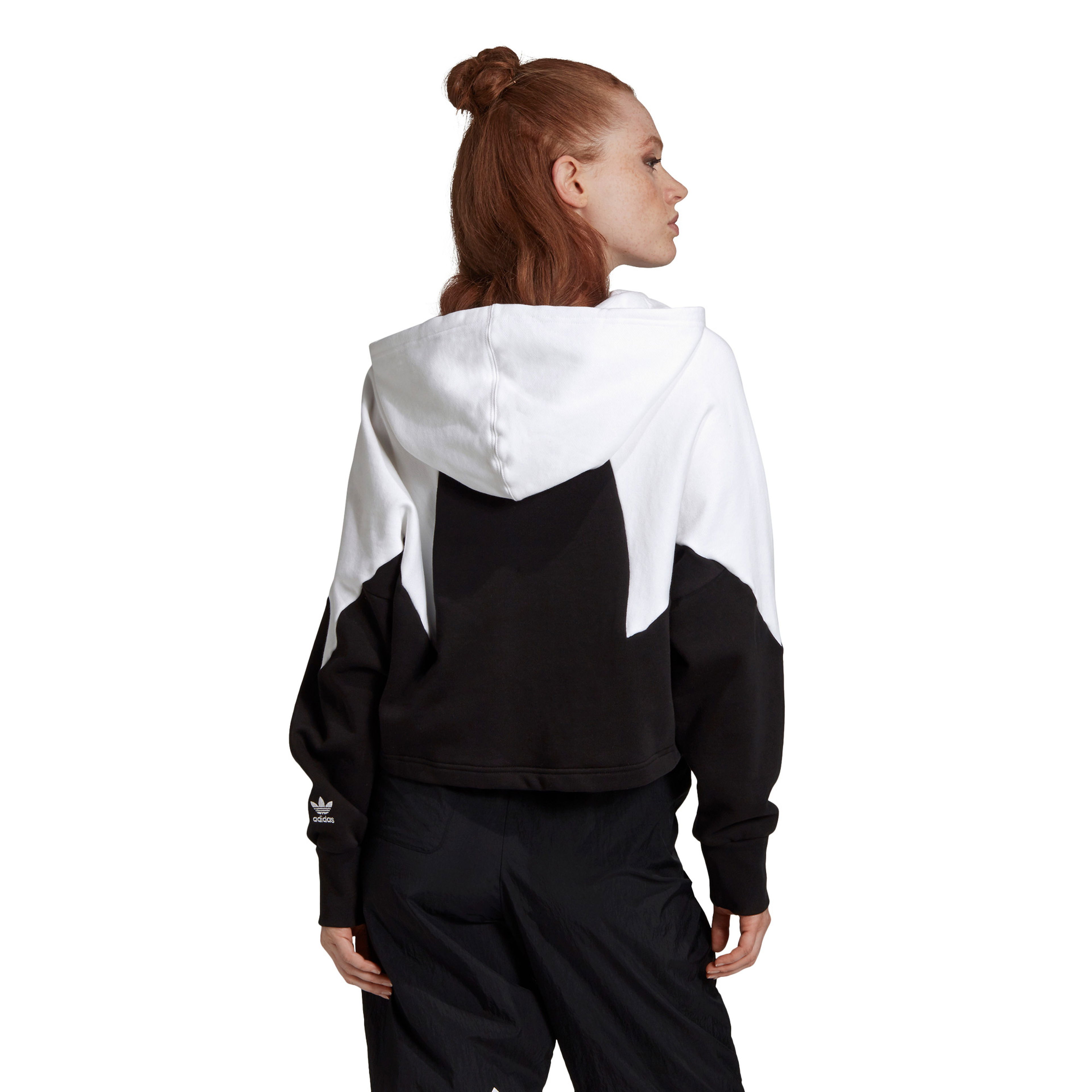 adidas Big Trefoil Crop Kapüşonlu Kadın Siyah Sweatshirt