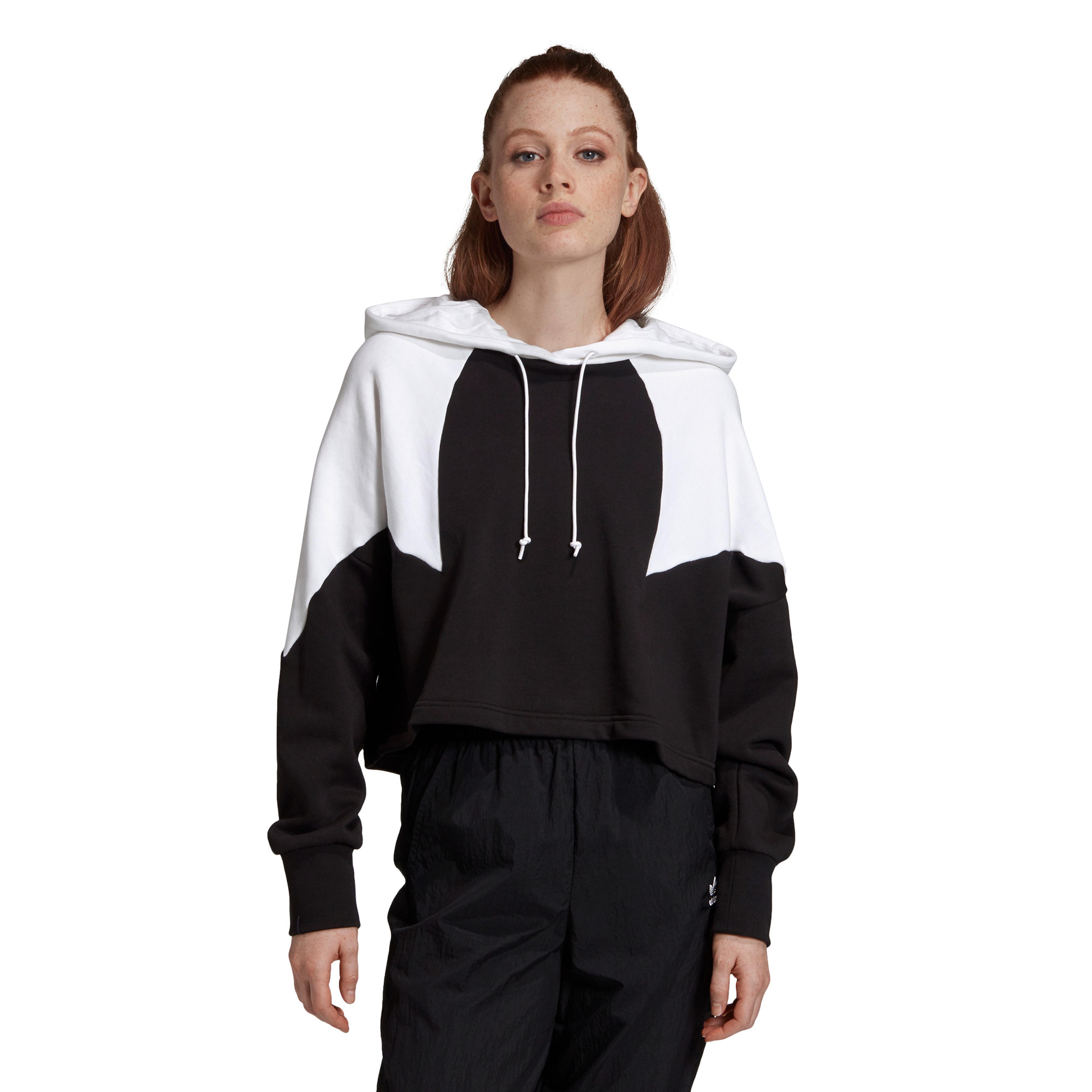 adidas Big Trefoil Crop Kapüşonlu Kadın Siyah Sweatshirt