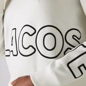 Lacoste L!VE Kadın Loose Fit Bisiklet Yaka Baskılı Beyaz Sweatshirt