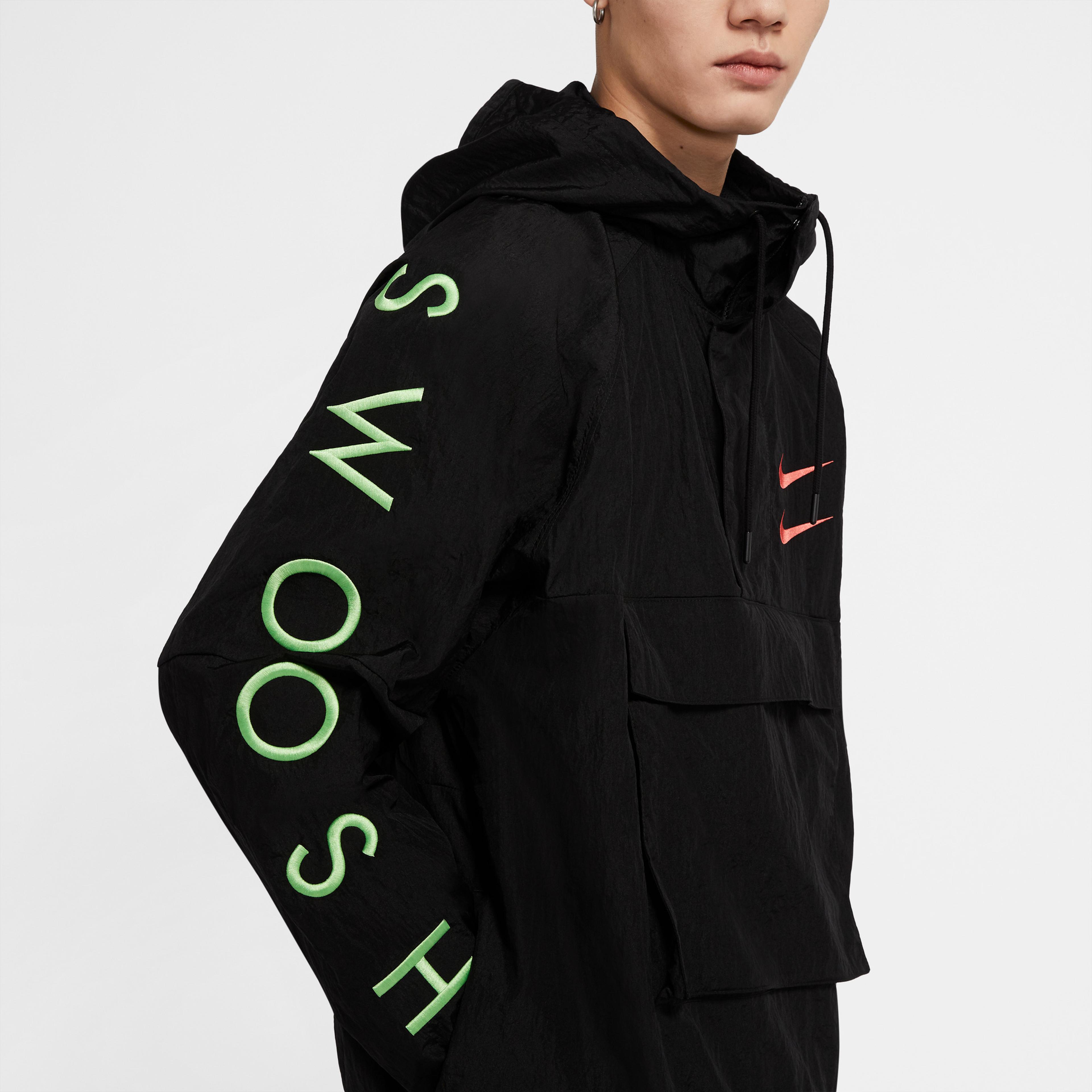 Nike Sportswear Swoosh  Erkek Siyah Sweathshirt