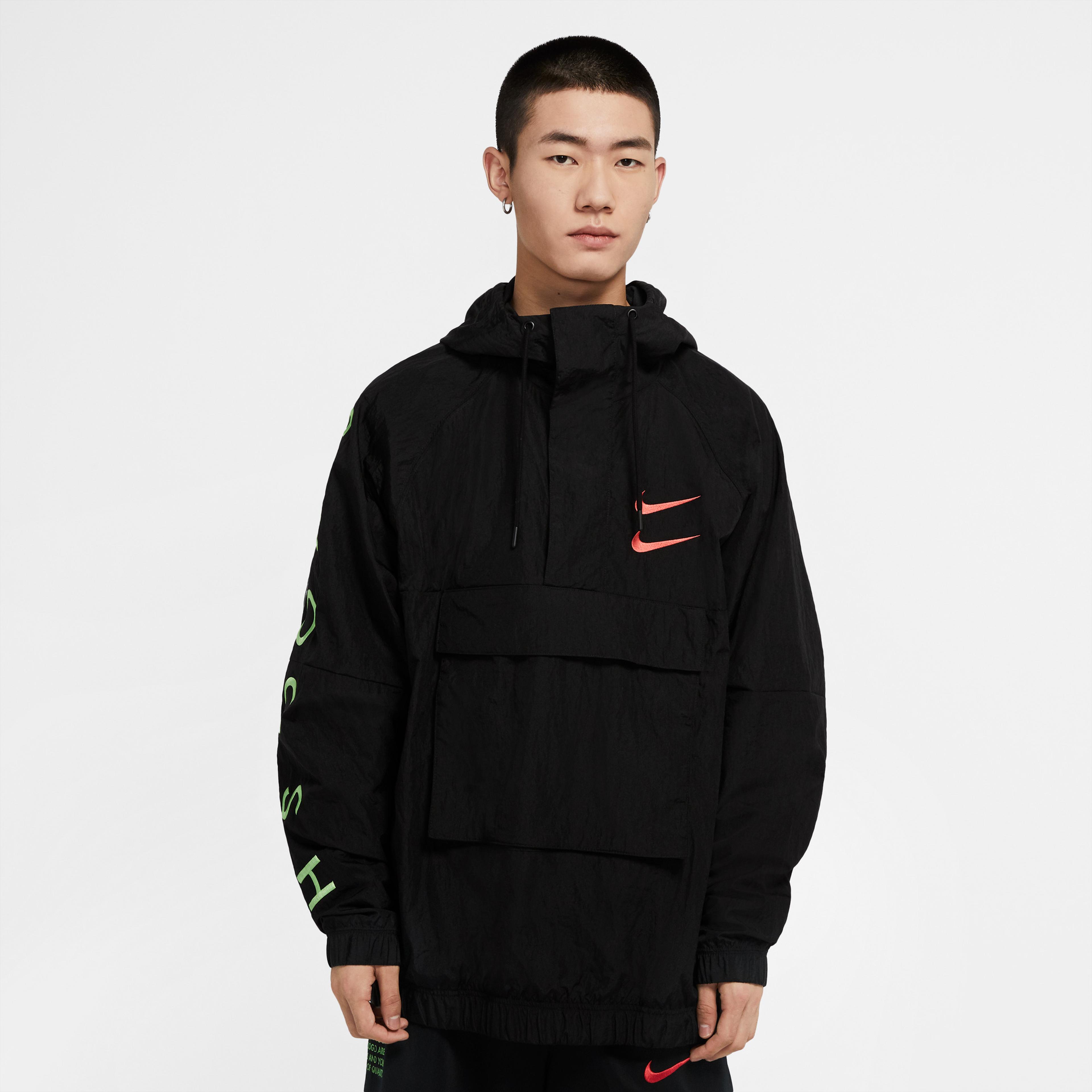 Nike Sportswear Swoosh  Erkek Siyah Sweathshirt