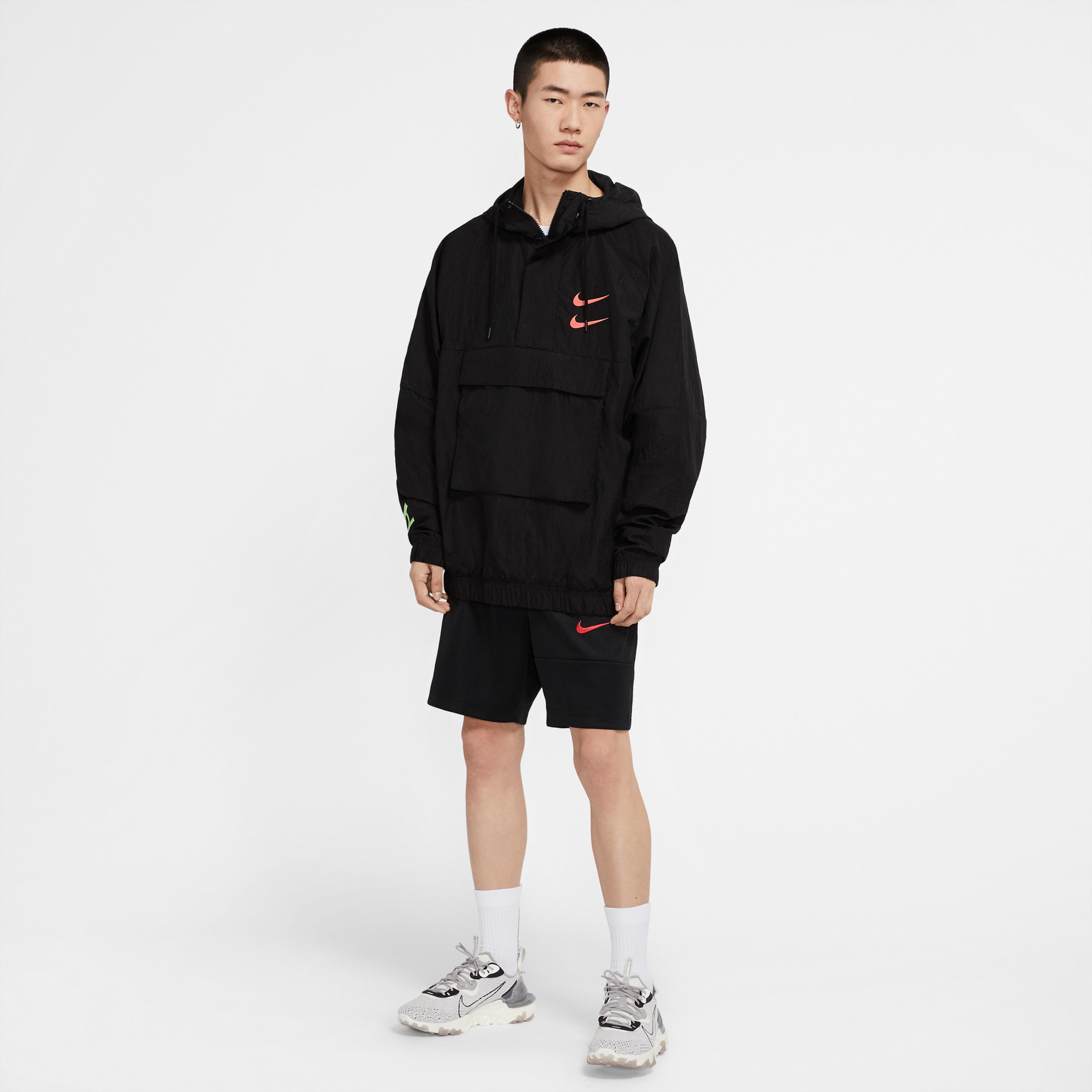 Nike Sportswear Swoosh  Erkek Siyah Sweathshirt