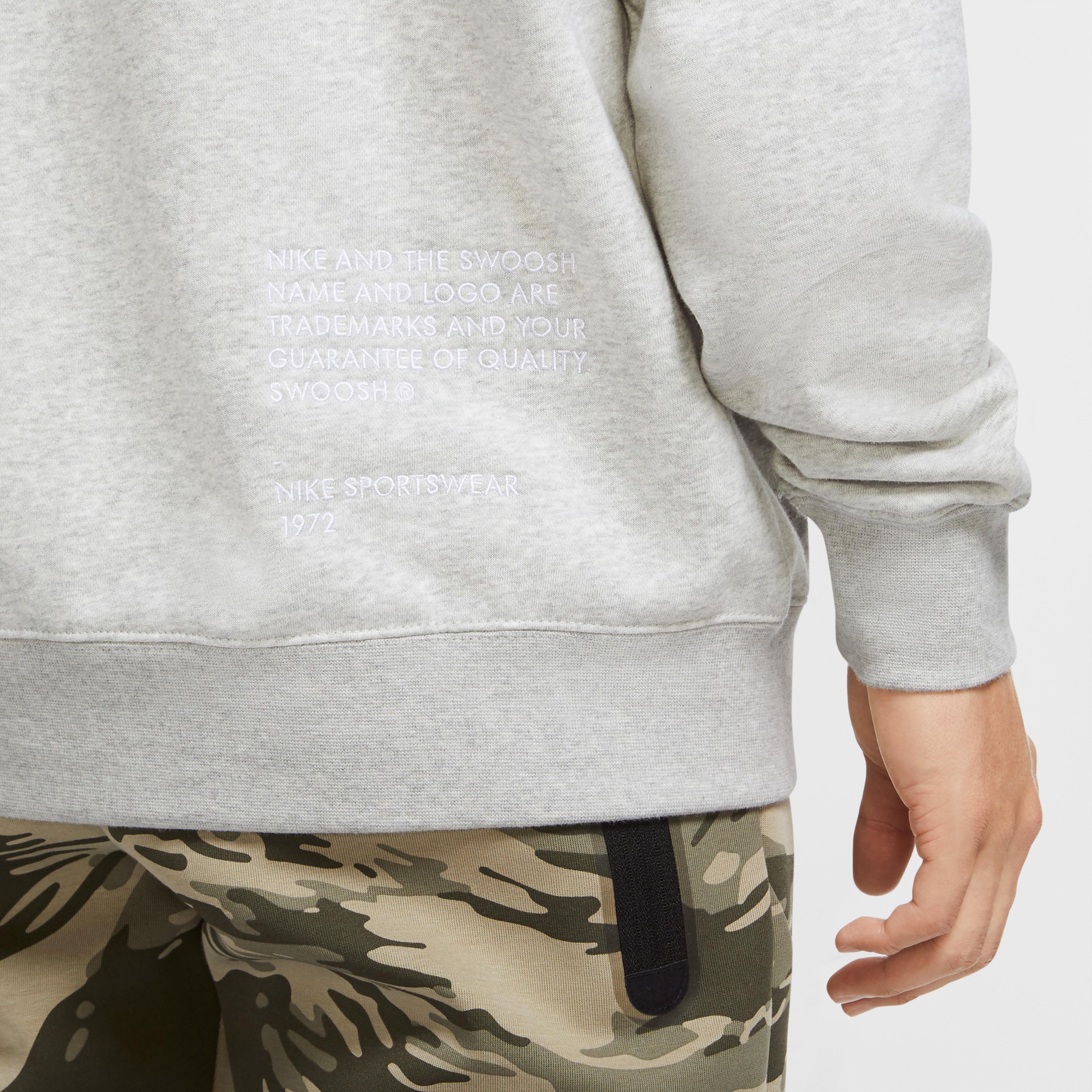 Nike Sportswear Swoosh Erkek Gri Sweatshirt