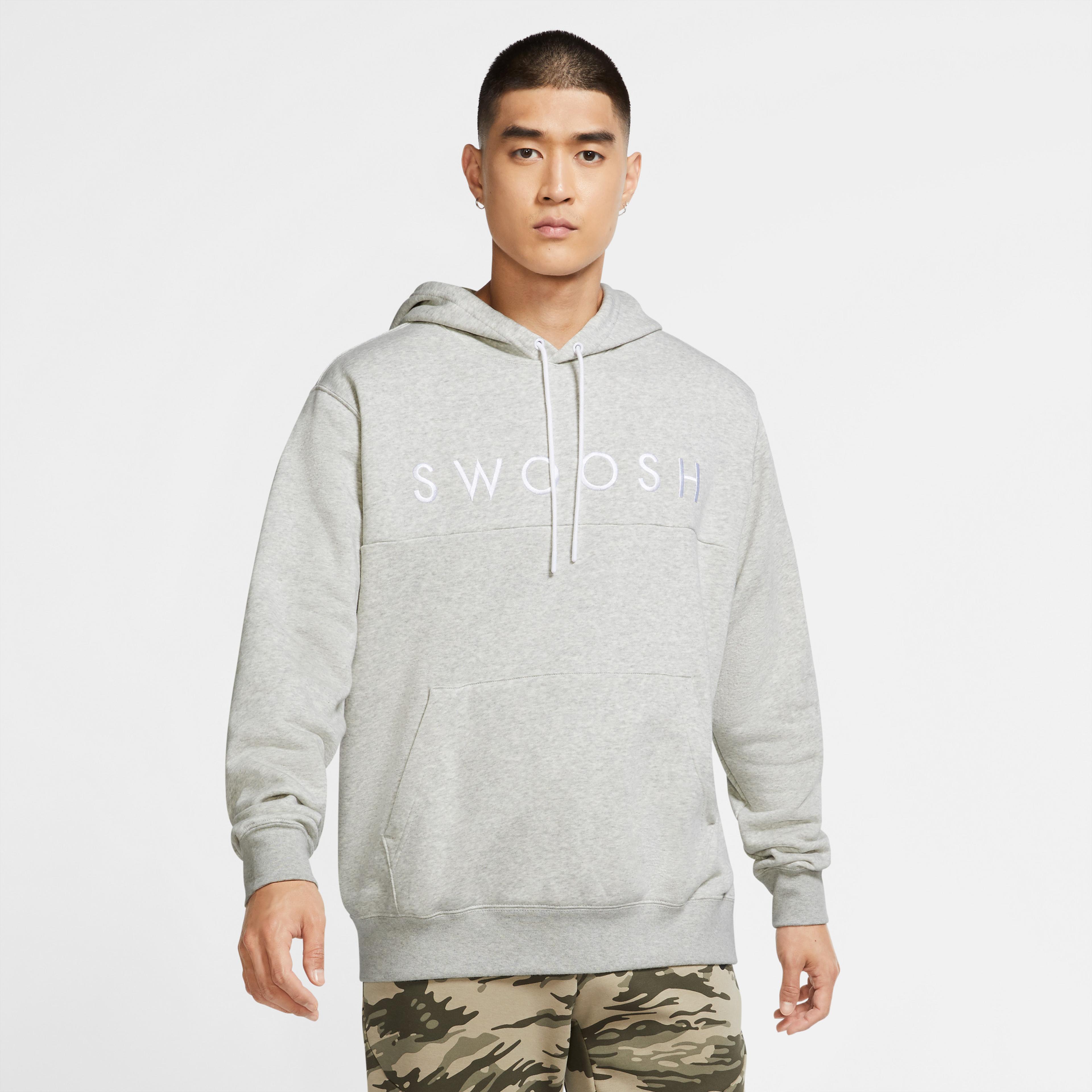 Nike Sportswear Swoosh Erkek Gri Sweatshirt