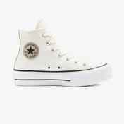Converse Chuck Taylor All Star Platform Leather Hi Kadın Krem Sneaker