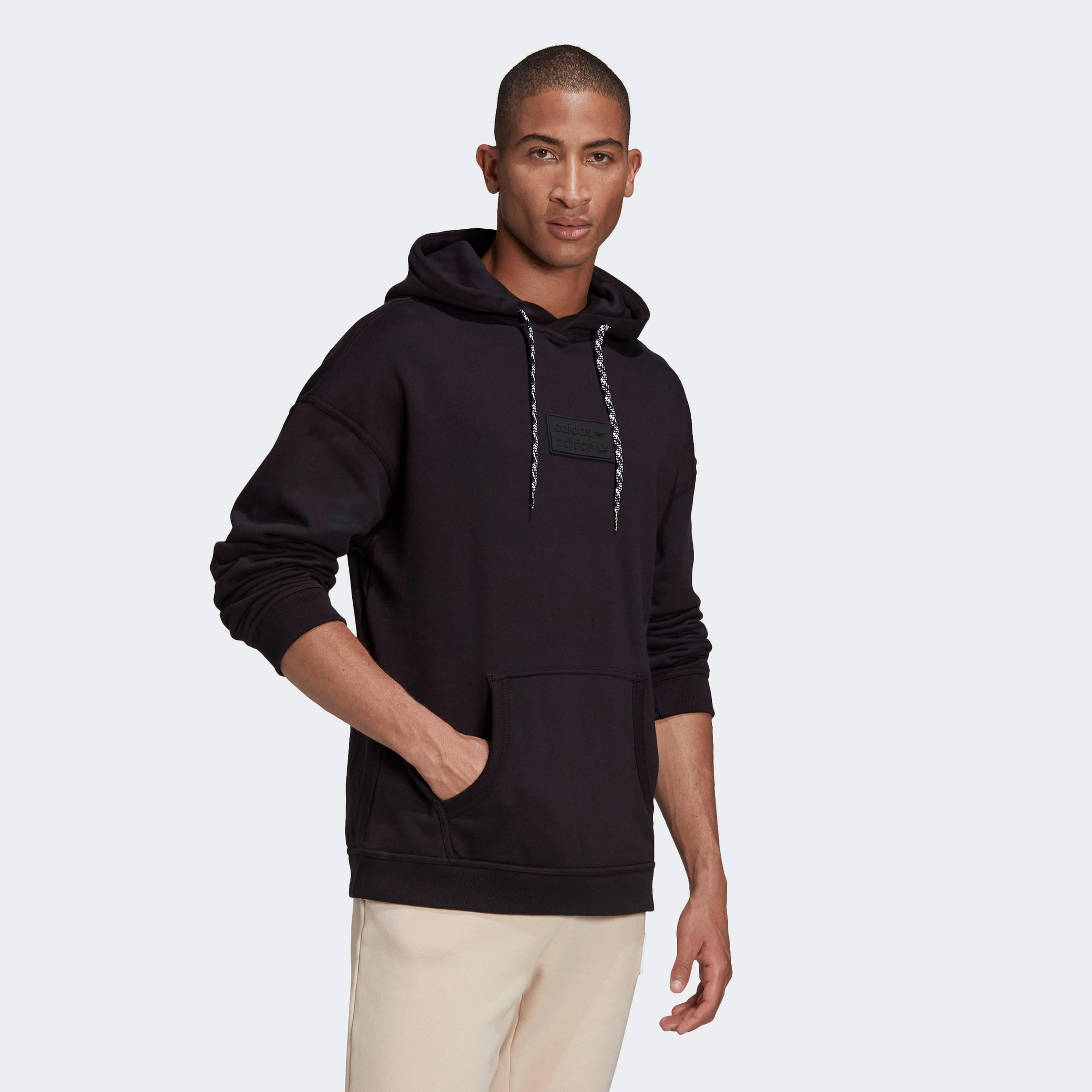 adidas R.Y.V. Silicone Double Linear Badge Erkek Siyah Sweatshirt