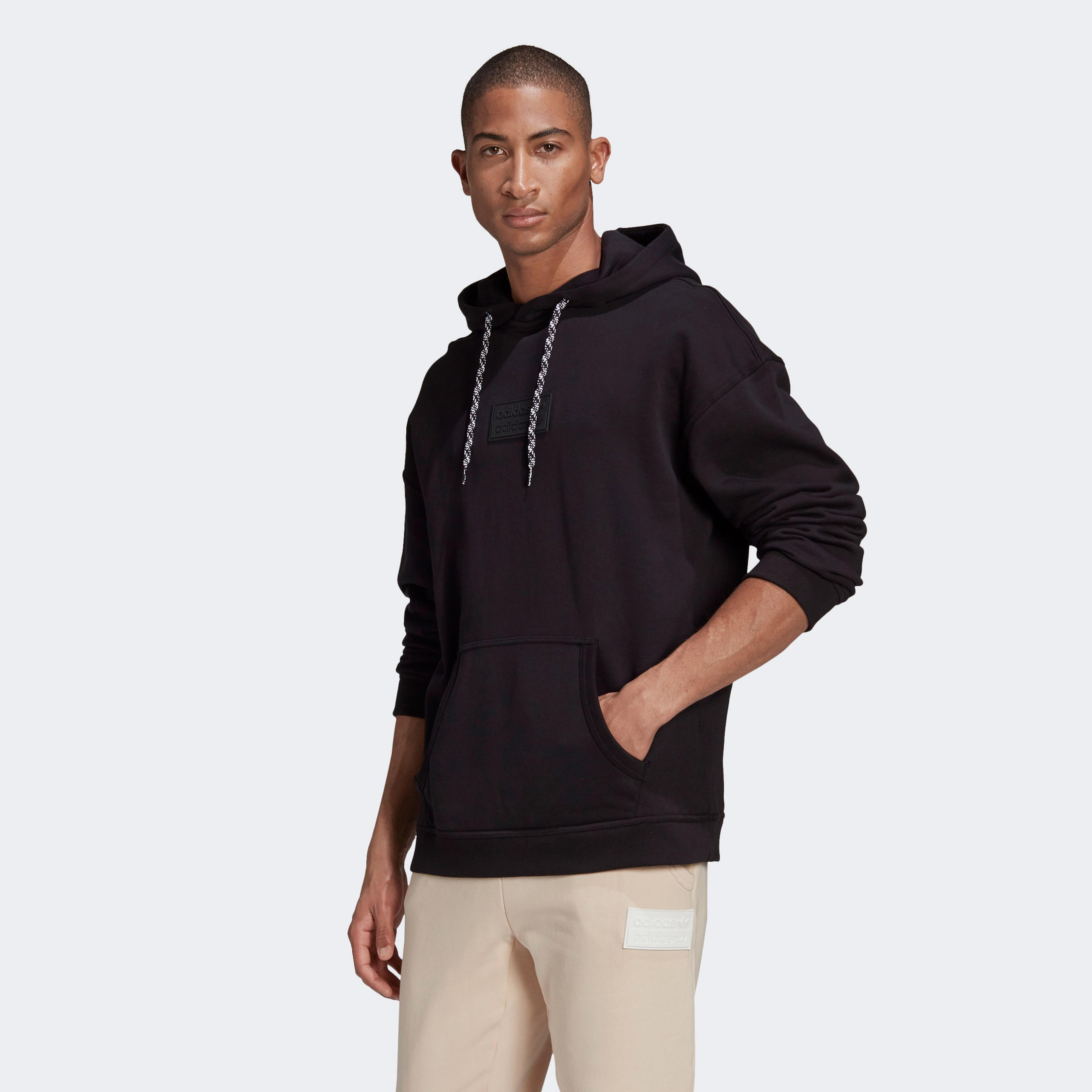 adidas R.Y.V. Silicone Double Linear Badge Erkek Siyah Sweatshirt