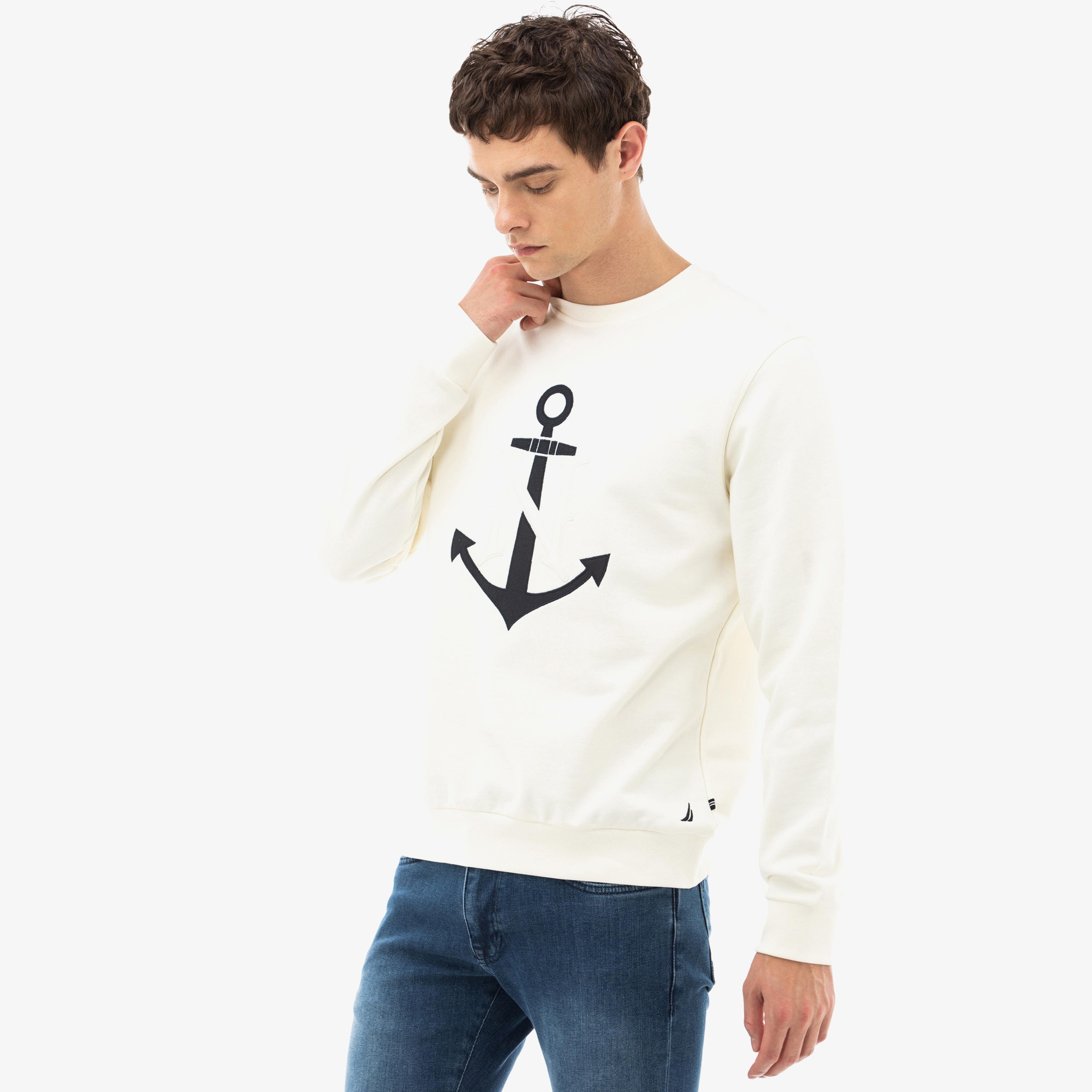 Nautica Erkek Beyaz Sweatshirt