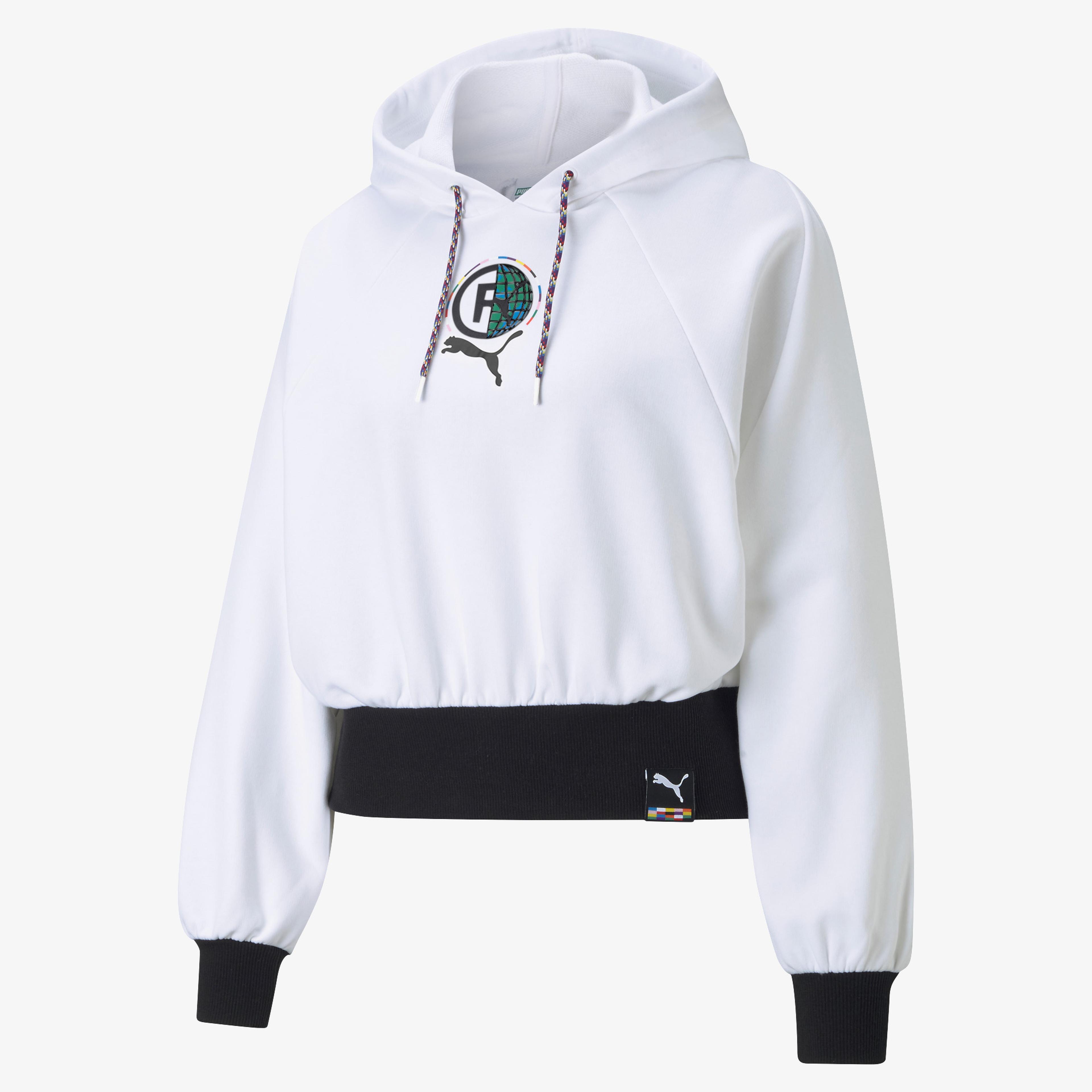 Puma International Kadın Beyaz Kapüşonlu Sweatshirt