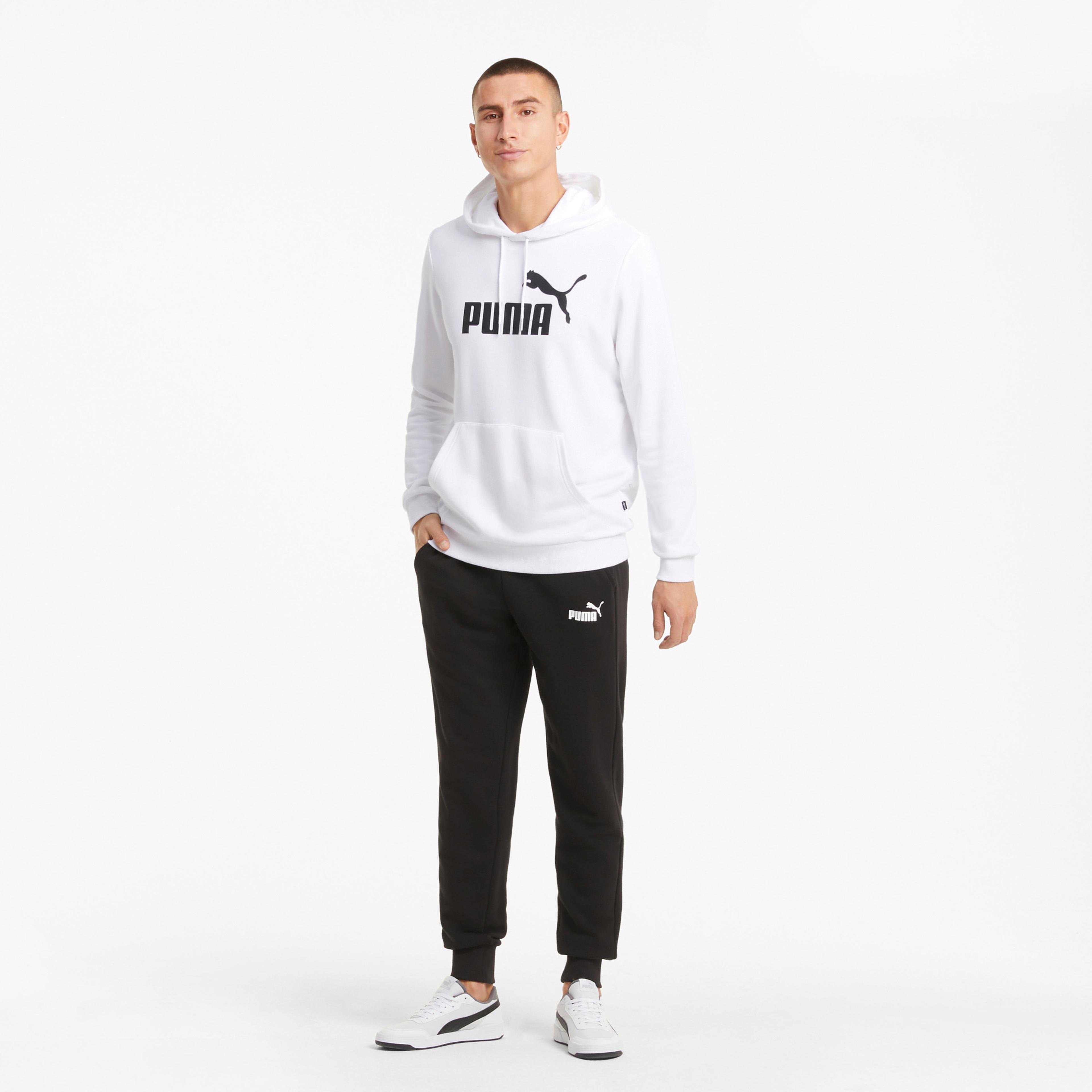 Puma ESS Big Logo Erkek Beyaz Sweatshirt