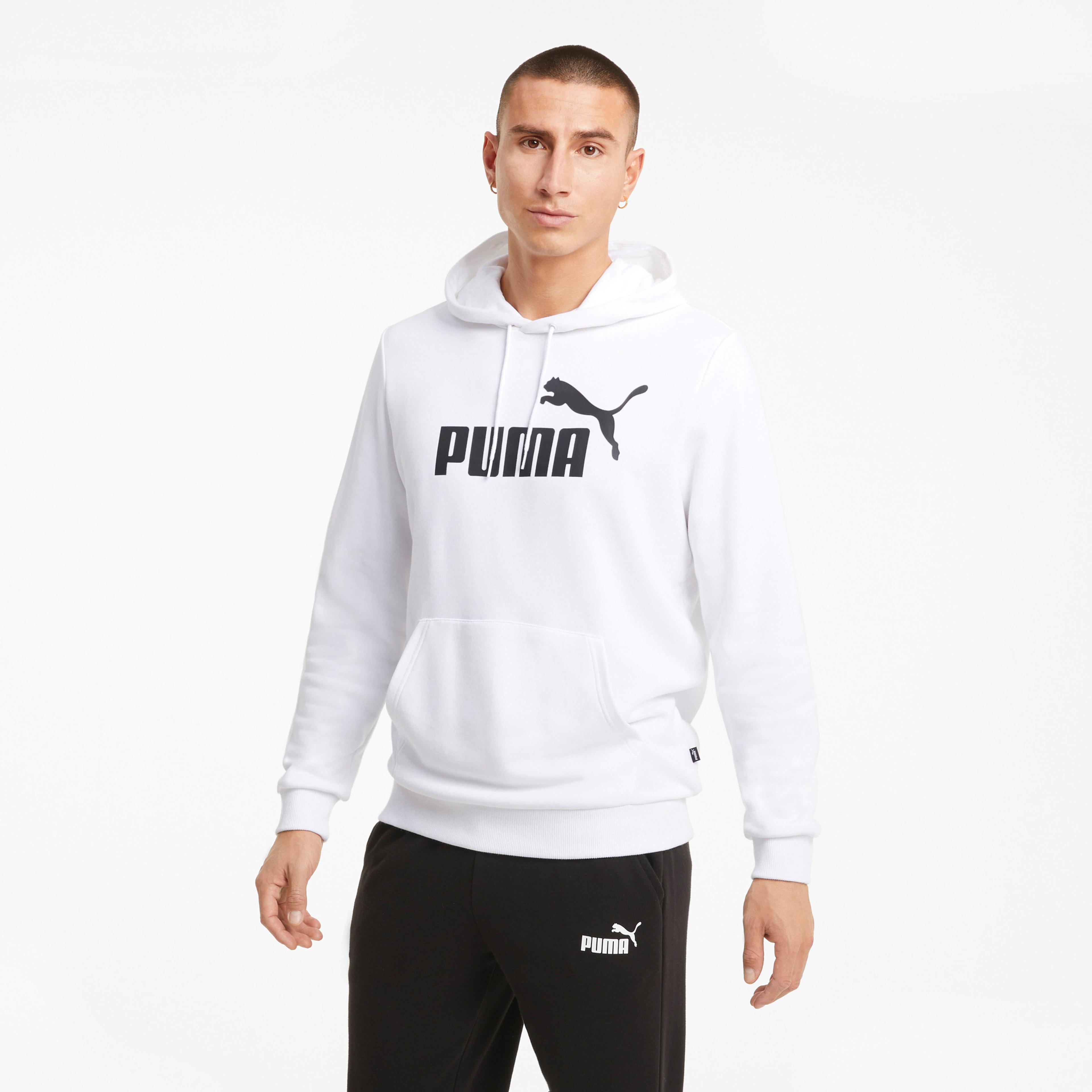 Puma ESS Big Logo Erkek Beyaz Sweatshirt