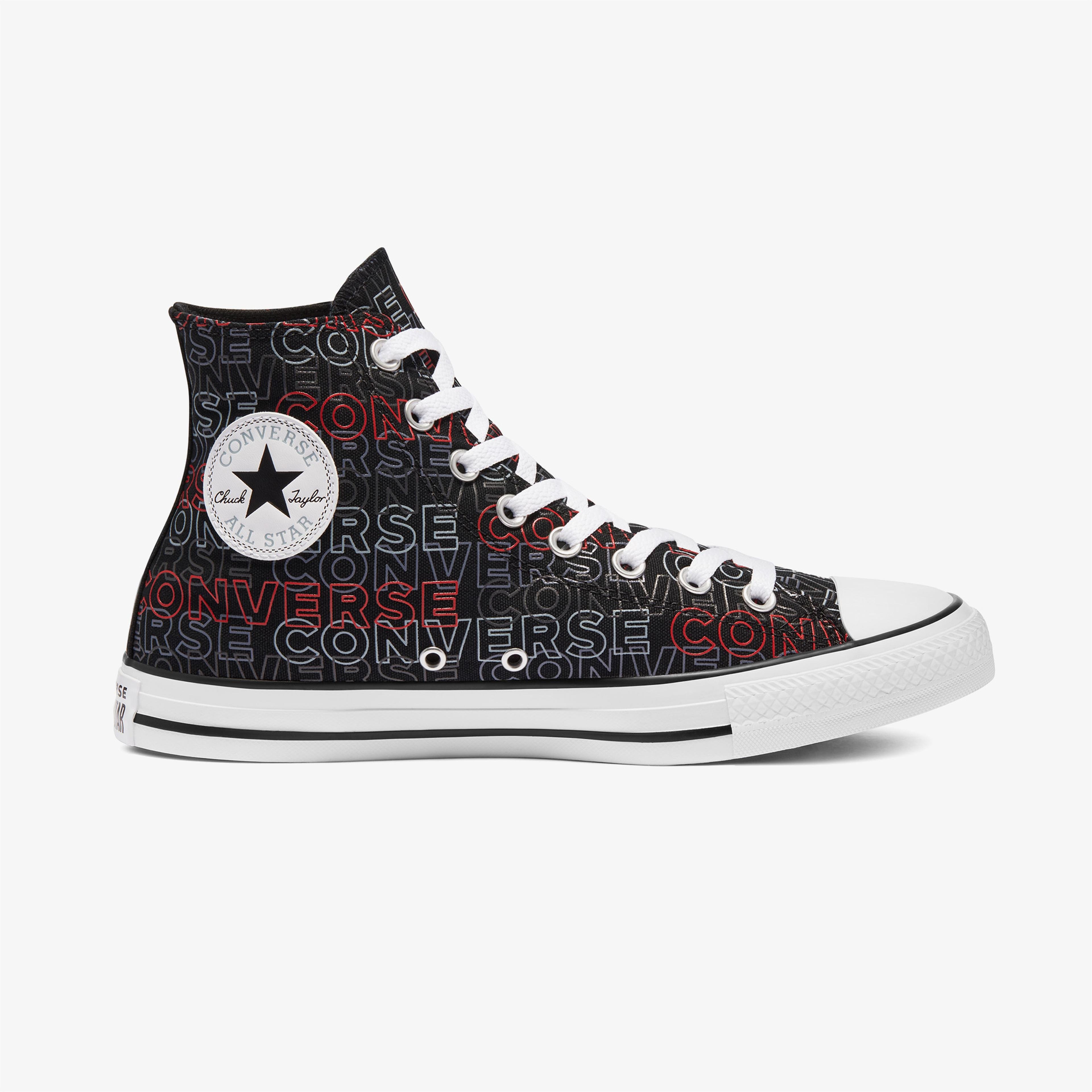 Converse Chuck Taylor All Star Wordmark Print Hi Unisex Siyah Sneaker