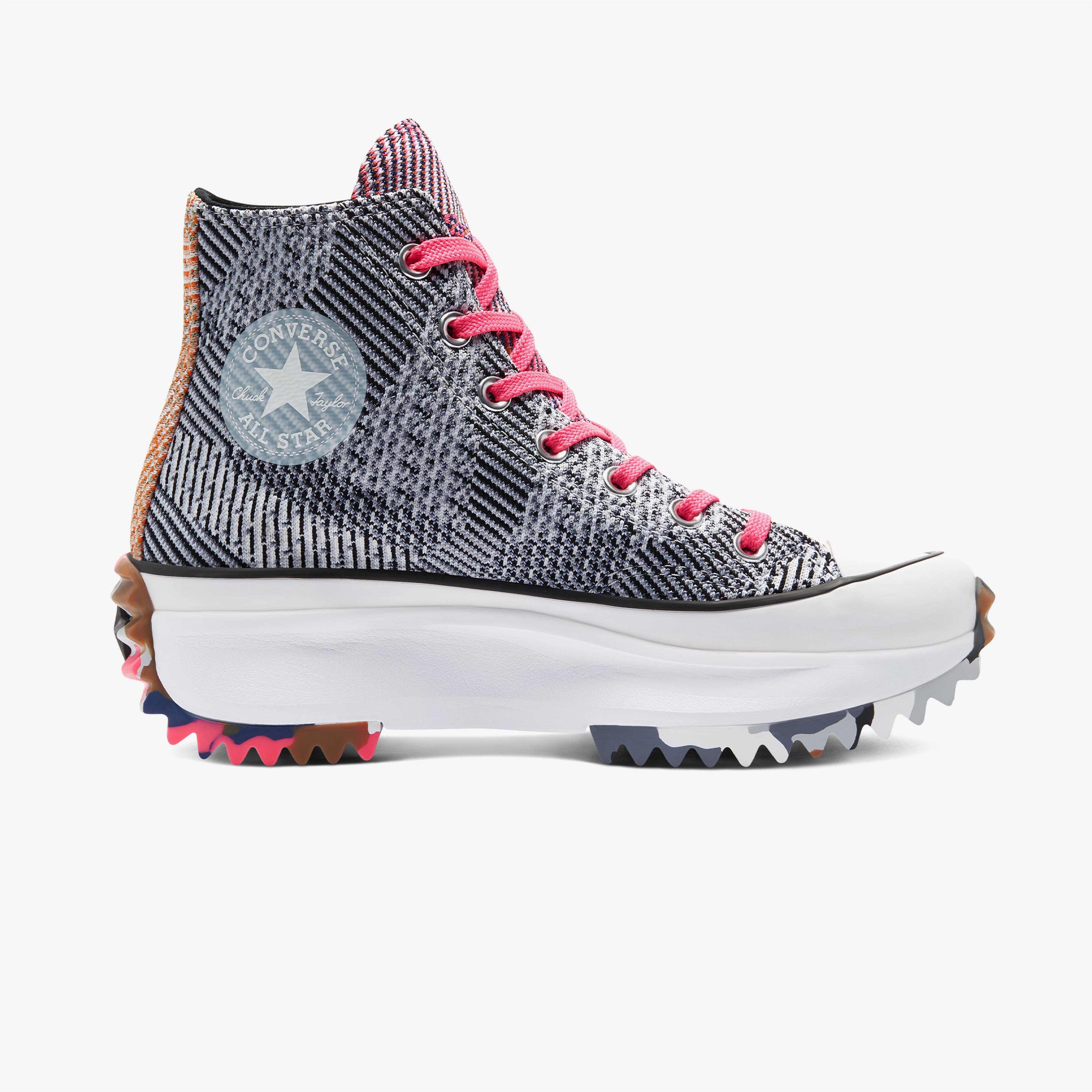 Converse Run Star Hike Platform Knit Print Hi Kadın Mavi Sneaker