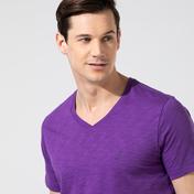 Nautica Erkek Mor V-Yaka T-Shirt