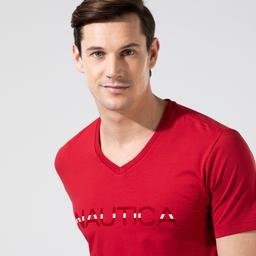 Nautica Erkek Kırmızı V-Yaka T-Shirt
