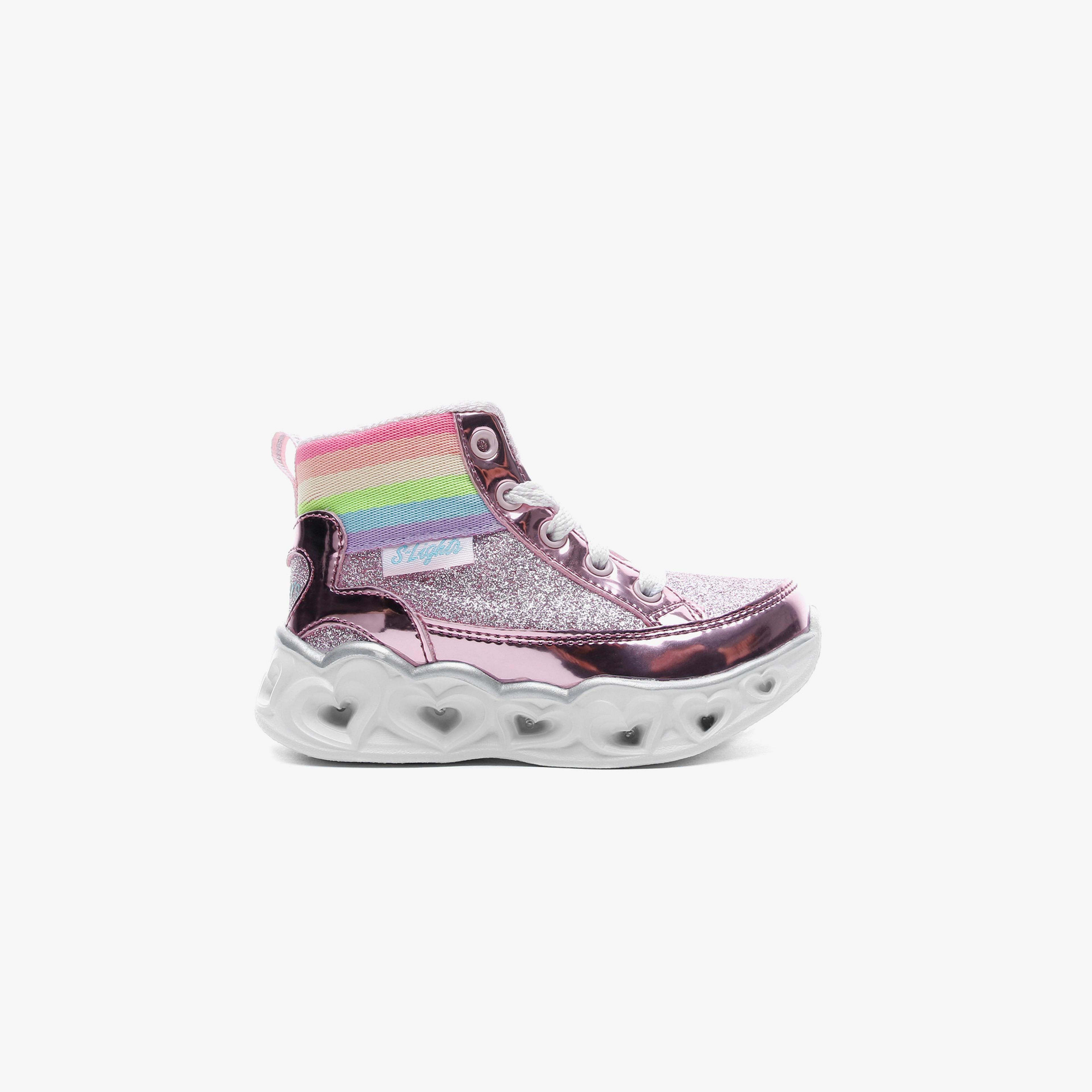 Skechers Heart Lights Işıklı Metalik Pembe Bebek Bot
