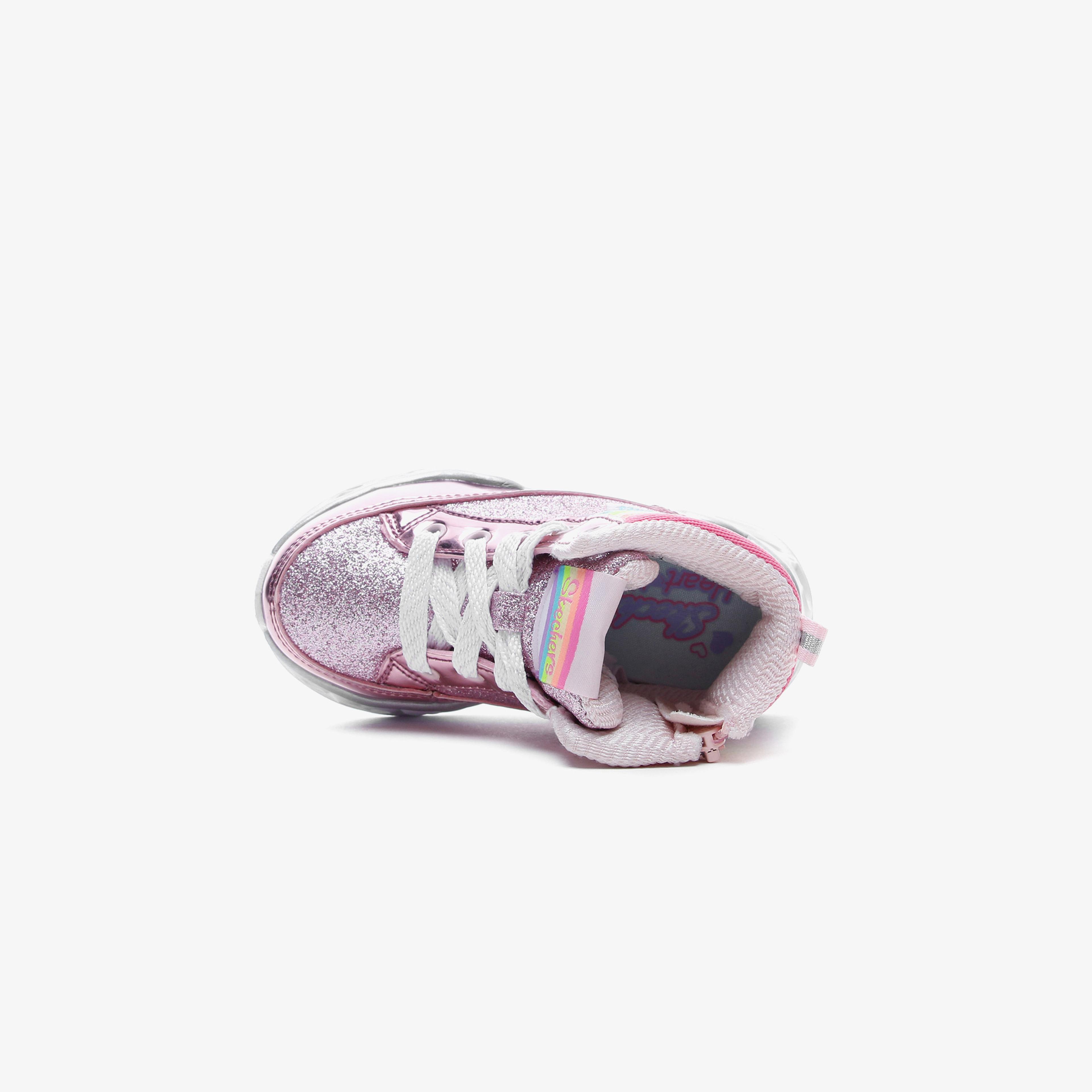 Skechers Heart Lights Işıklı Metalik Pembe Bebek Bot