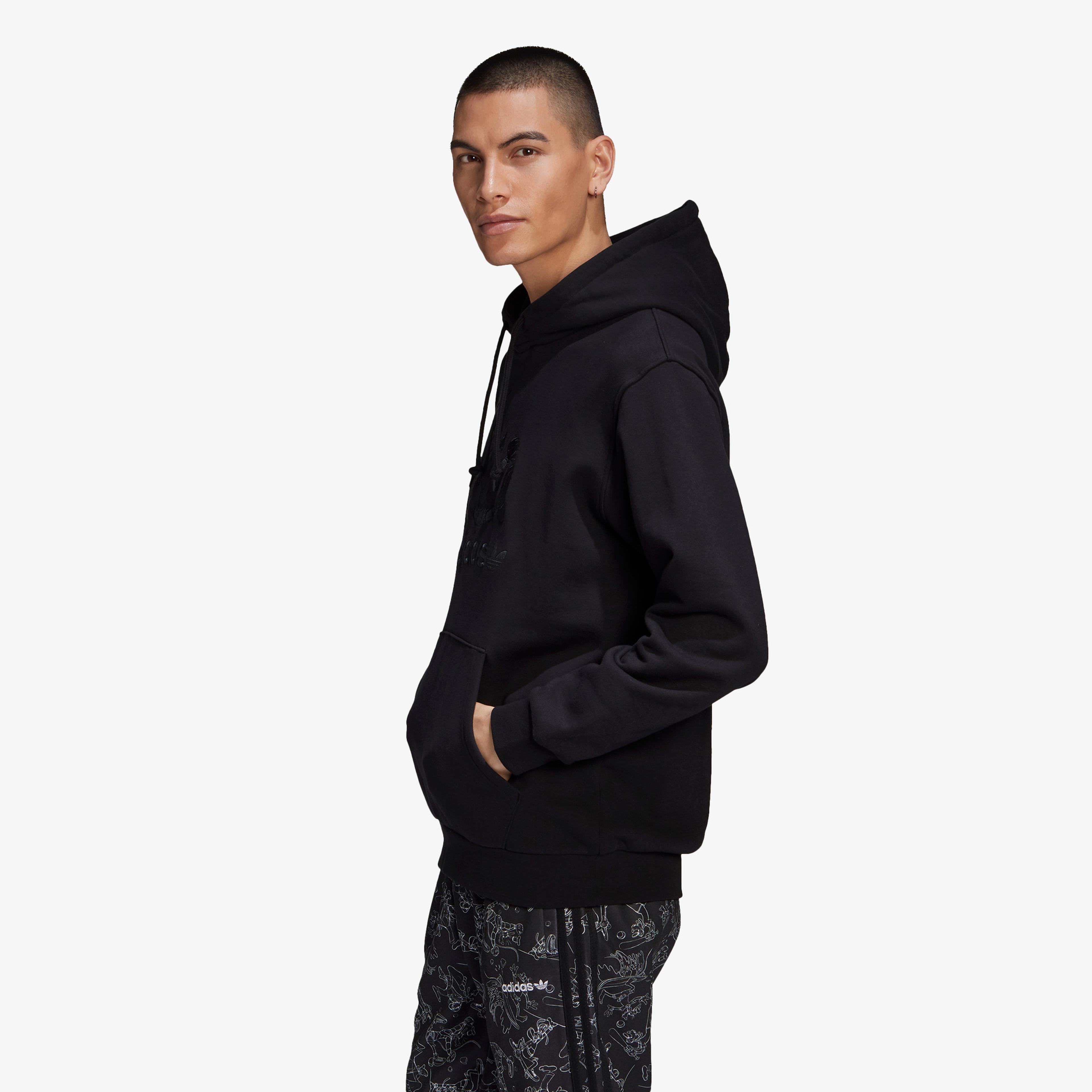 adidas Goofy Kapüşonlu Erkek Siyah Sweatshirt