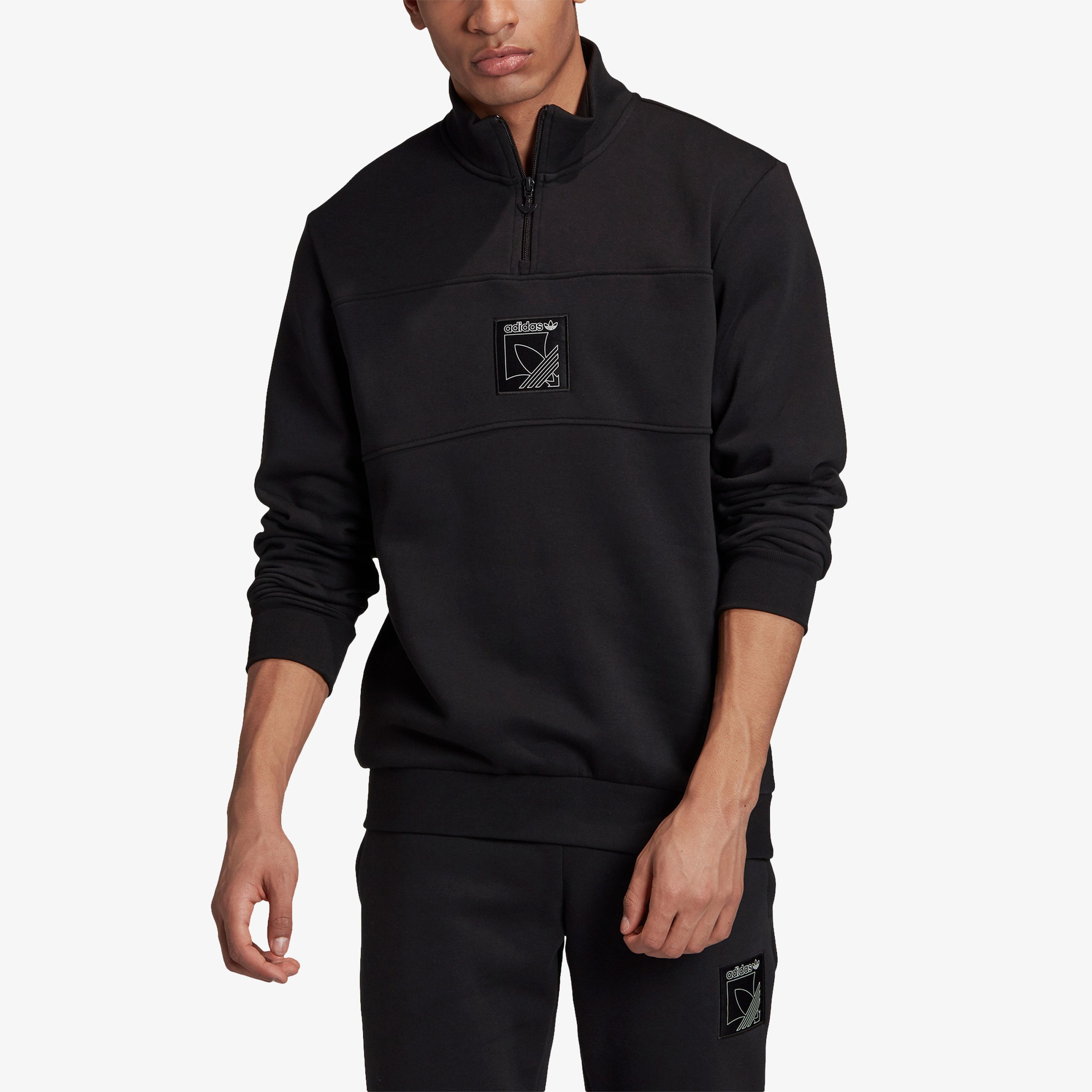 adidas Sprt Icon Quarter-Zip Erkek Siyah Sweatshirt