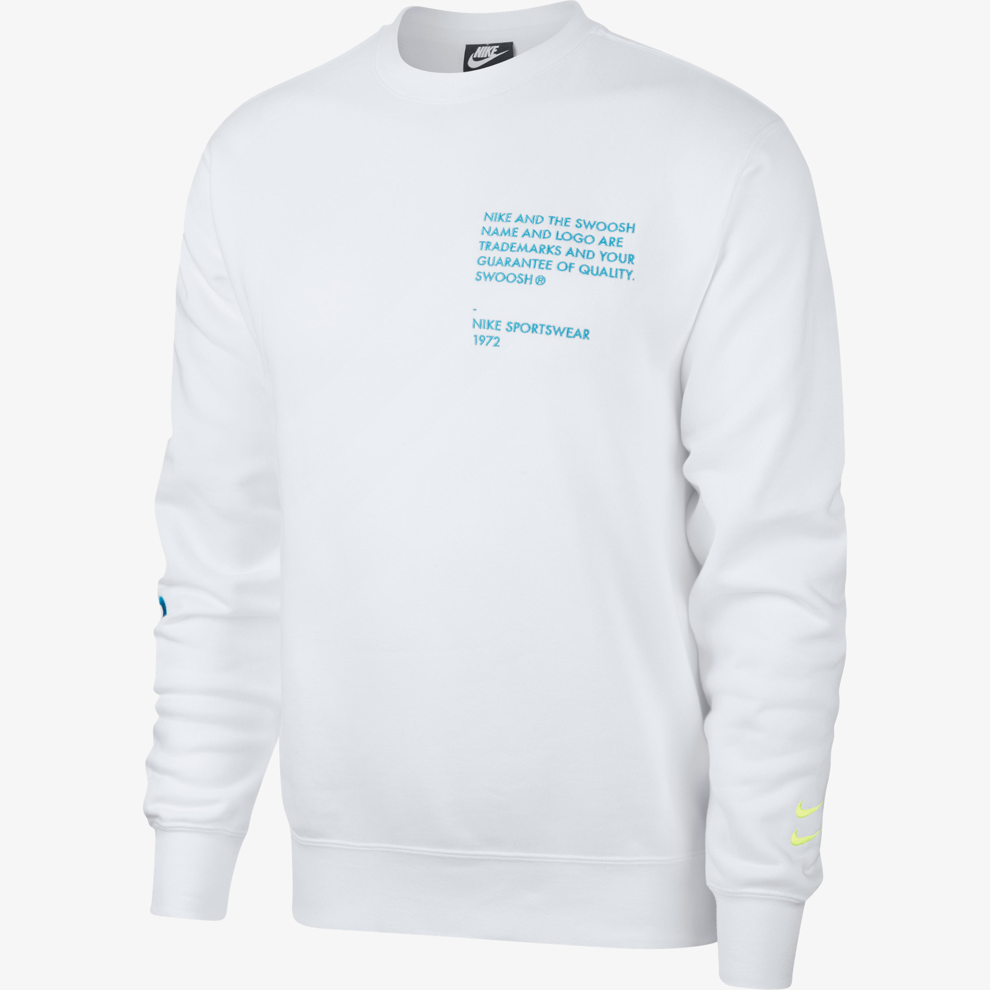 Nike Sportswear Swoosh Erkek Beyaz Sweatshirt