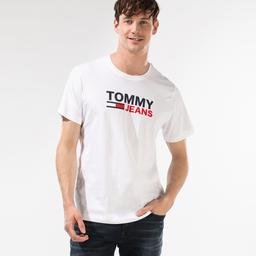 Tommy Hilfiger TJM Corp Logo Erkek Beyaz T-Shirt