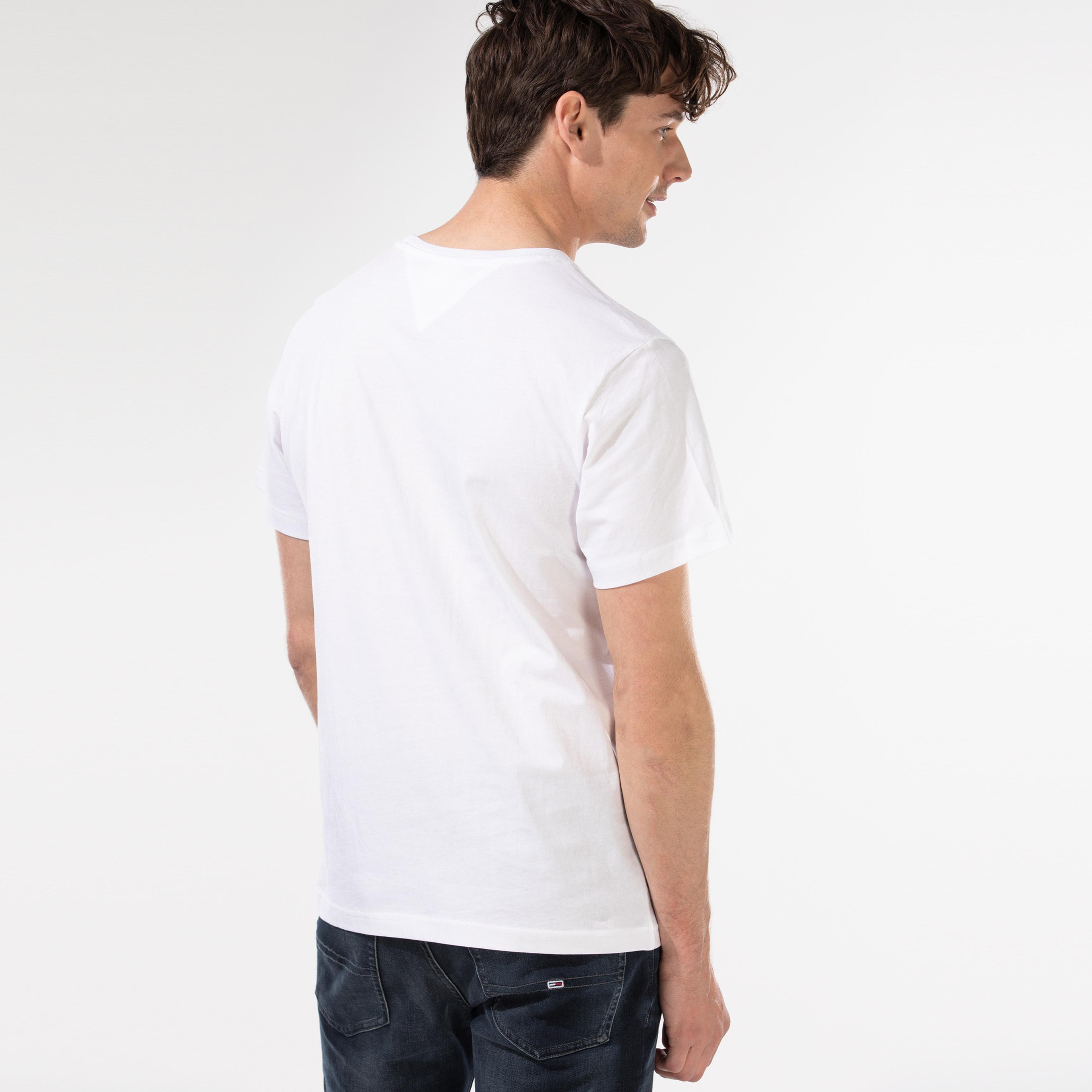Tommy Hilfiger TJM Corp Logo Erkek Beyaz T-Shirt