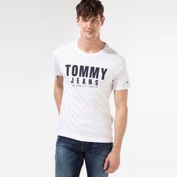 Tommy Hilfiger TJM Center Chest Tommy Graphic Erkek Beyaz T-Shirt