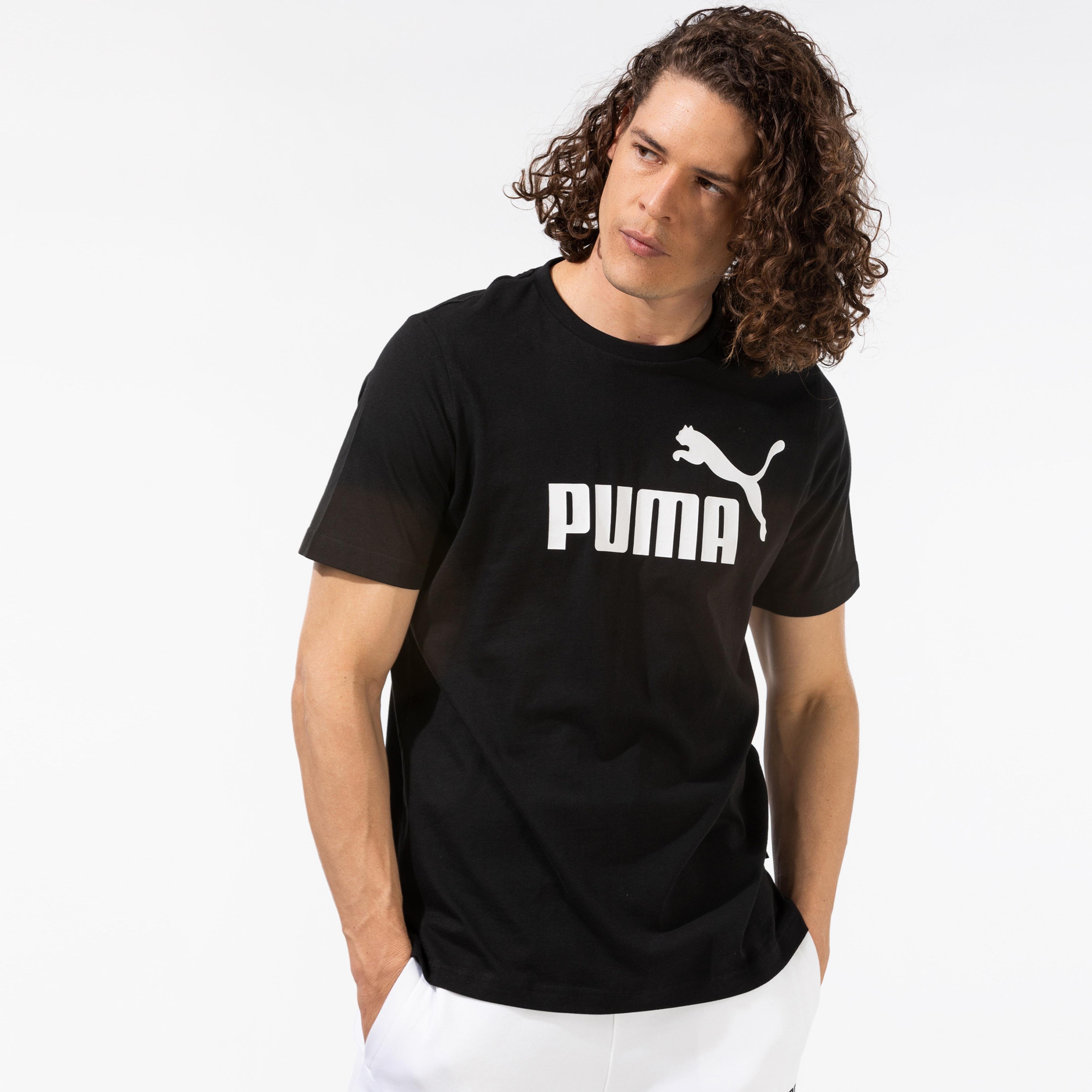 Puma Ess Logo Erkek Siyah T-Shirt