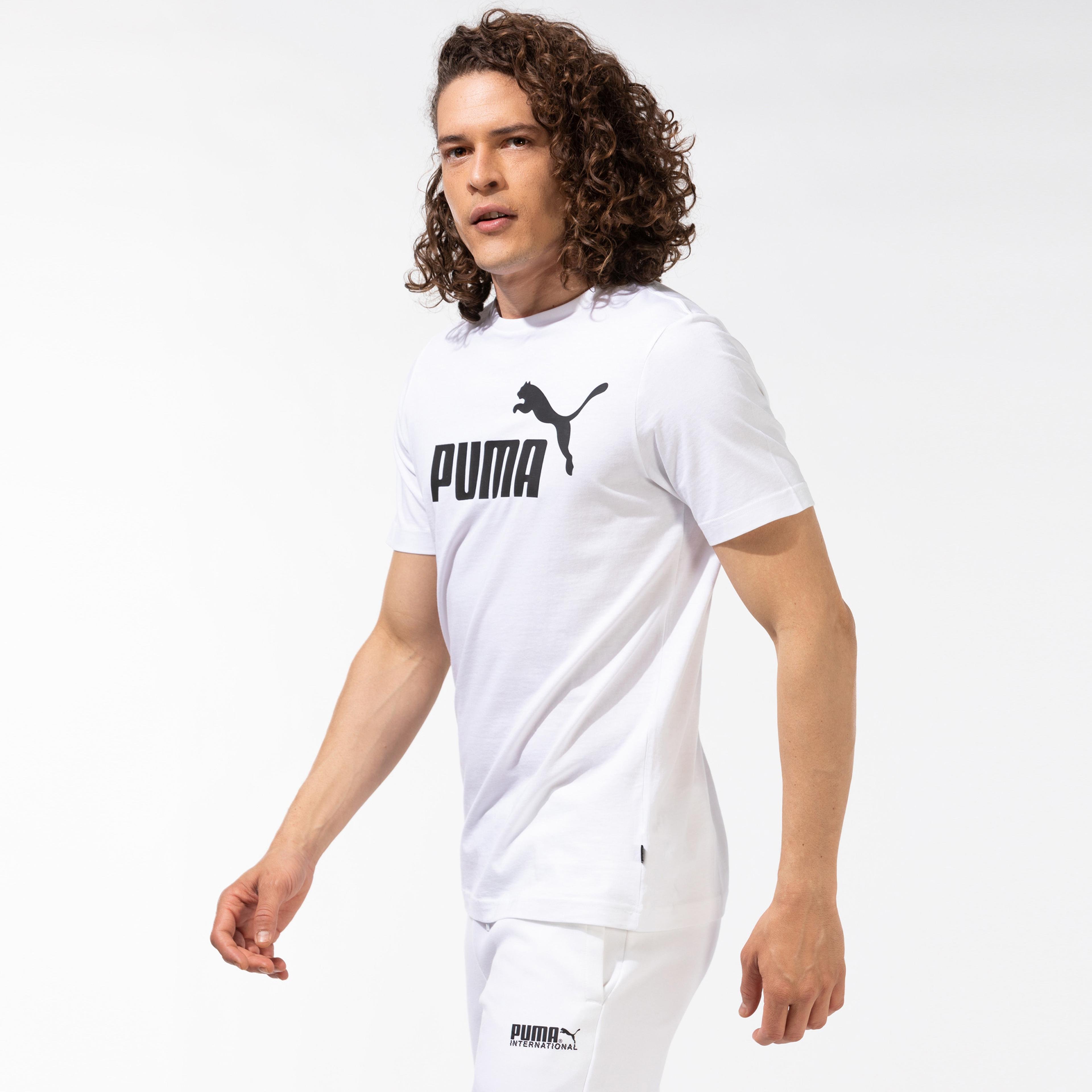 Puma ESS Logo Erkek Beyaz T-Shirt