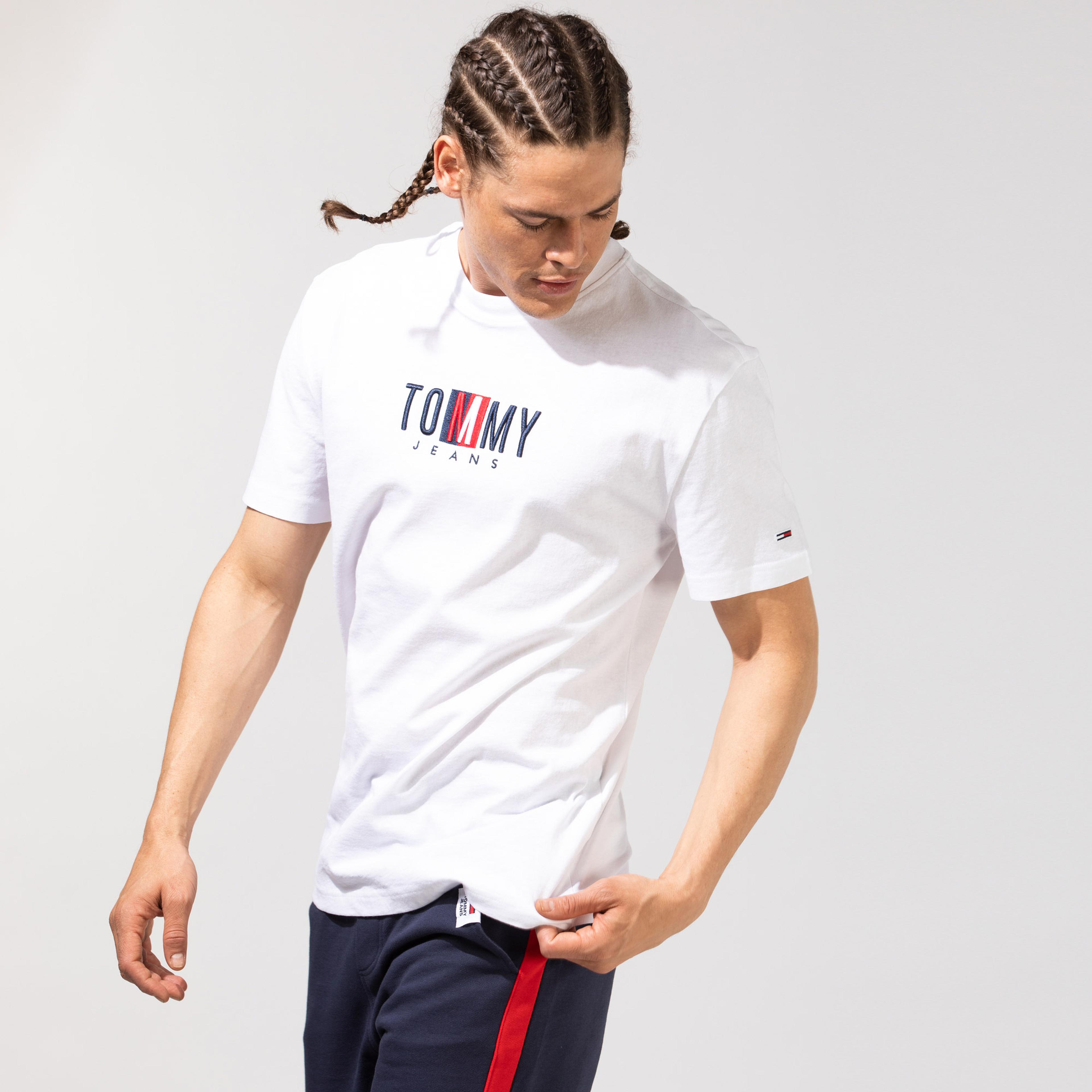 Tommy Hilfiger TJM Timeless Tommy Box Erkek Beyaz T-Shirt