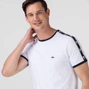 Lacoste Erkek Bisiklet Yaka Baskılı Beyaz T-Shirt