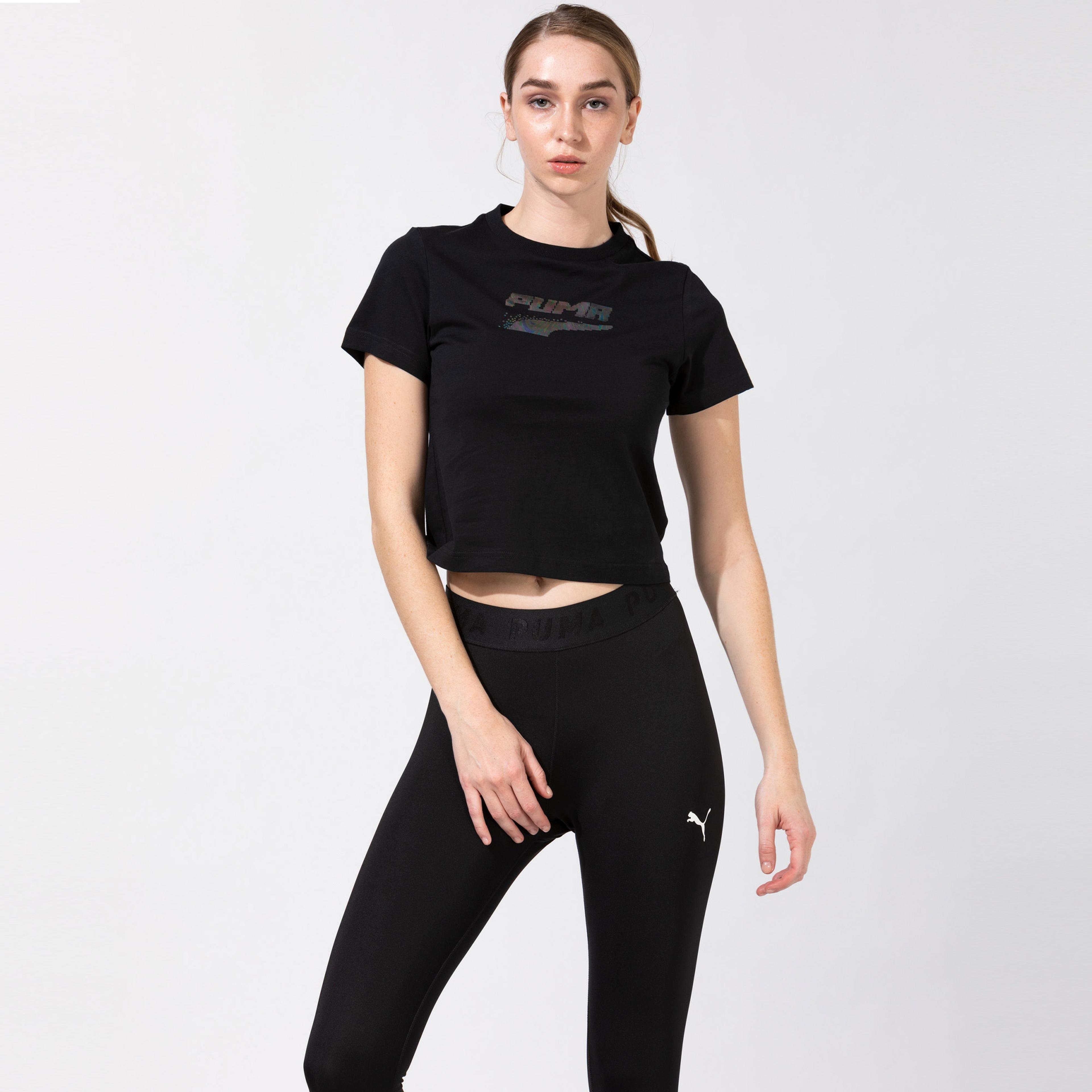 Puma Evide Graphic Kadın Siyah T-Shirt