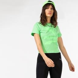 Puma Evide Graphic Kadın Yeşil T-Shirt