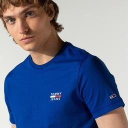 Tommy Hilfiger TJM Chest Logo Erkek Mavi T-Shirt