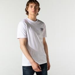 Tommy Hilfiger TJM NY Script Box Back Logo Erkek Beyaz T-Shirt