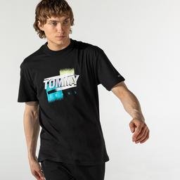Tommy Hilfiger TJM Faded Color Graphic Erkek Siyah T-Shirt