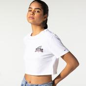 Tommy Hilfiger TJW Super Crop Logo Kadın Beyaz T-Shirt
