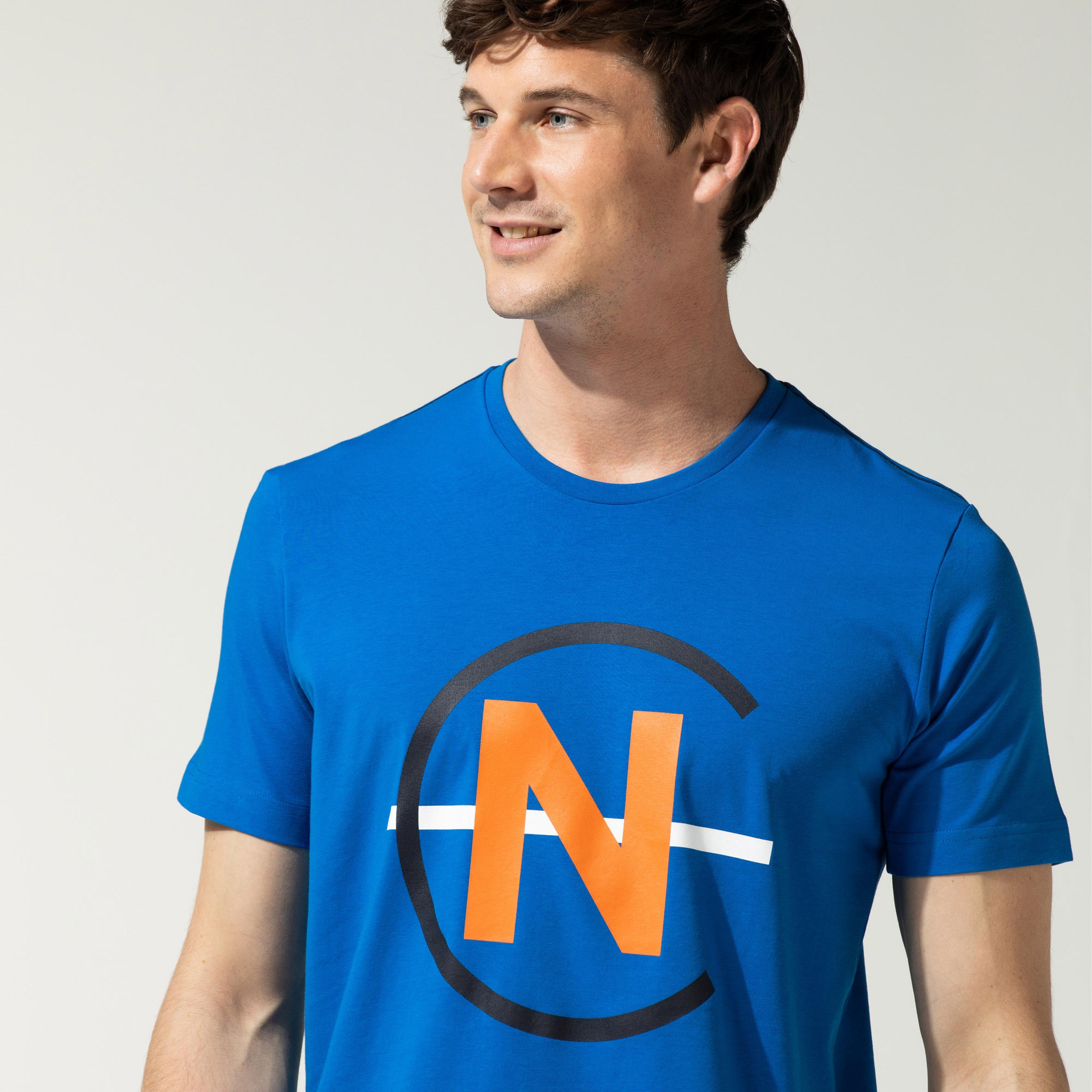 Nautica Erkek Mavi Baskılı T-Shirt