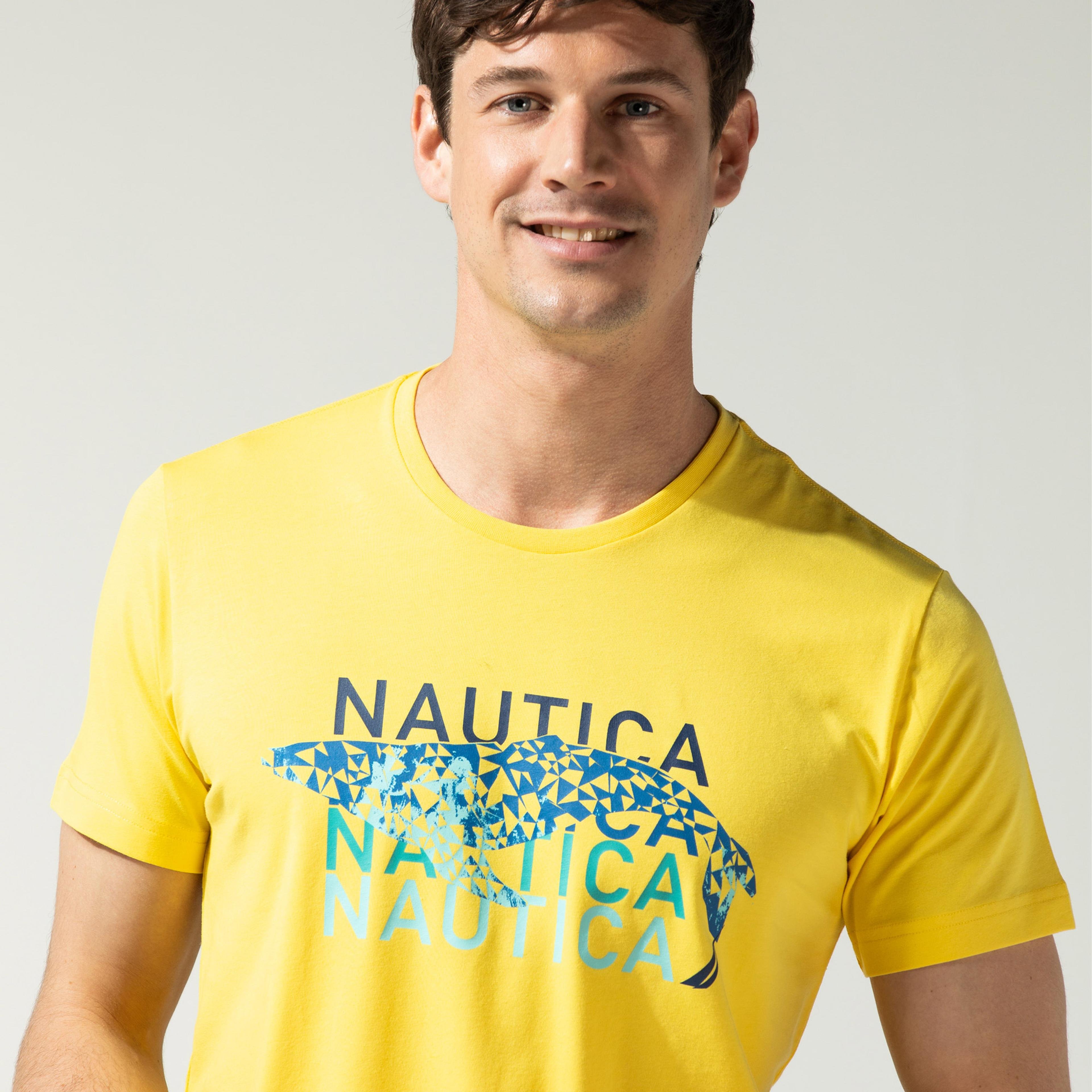 Nautica Erkek Sarı Baskılı T-Shirt