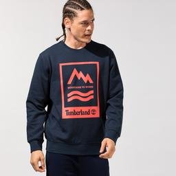 Timberland Print Crew Erkek Lacivert Sweatshirt