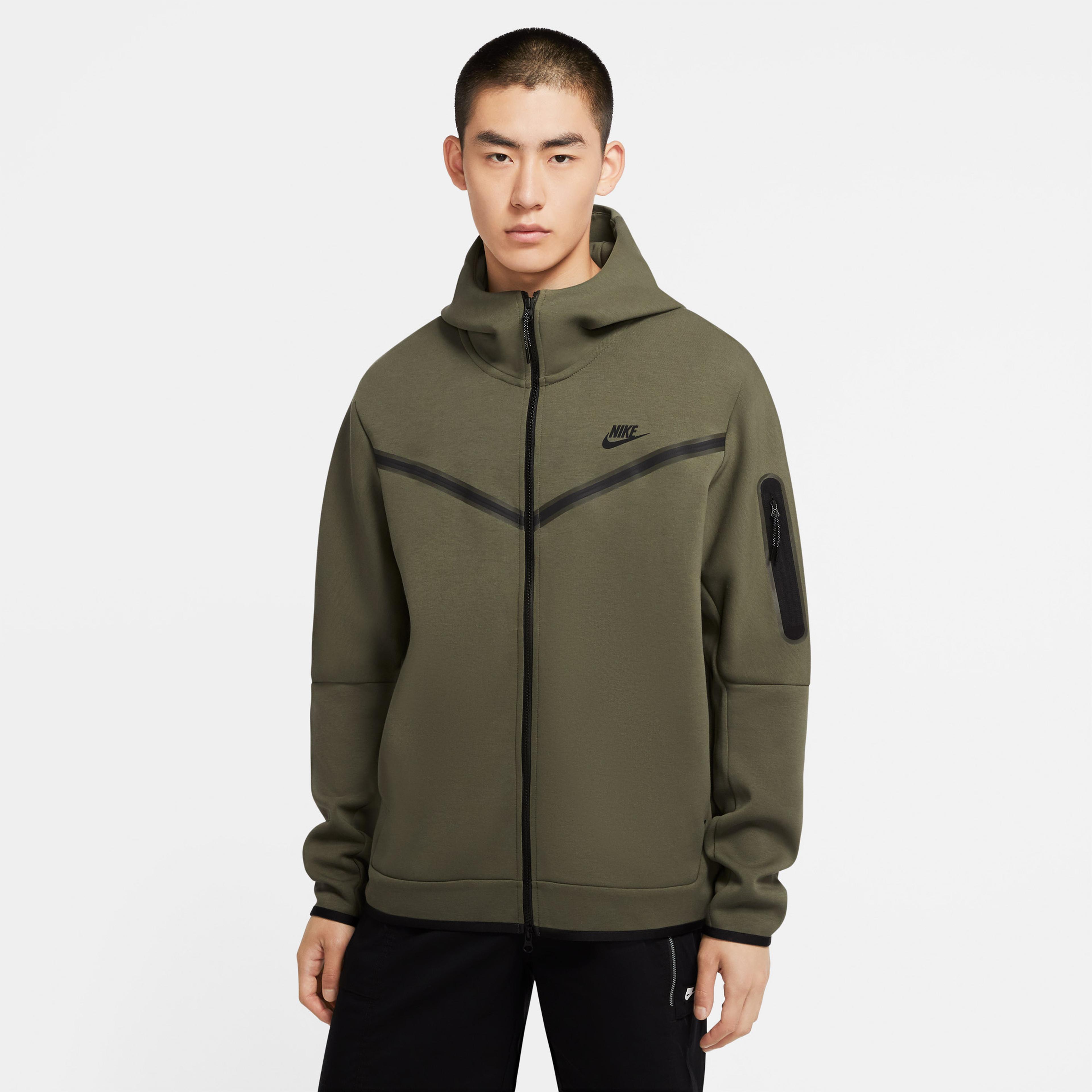 Nike Sportswear Tech Fleece Full-Zip Erkek Yeşil Sweatshirt
