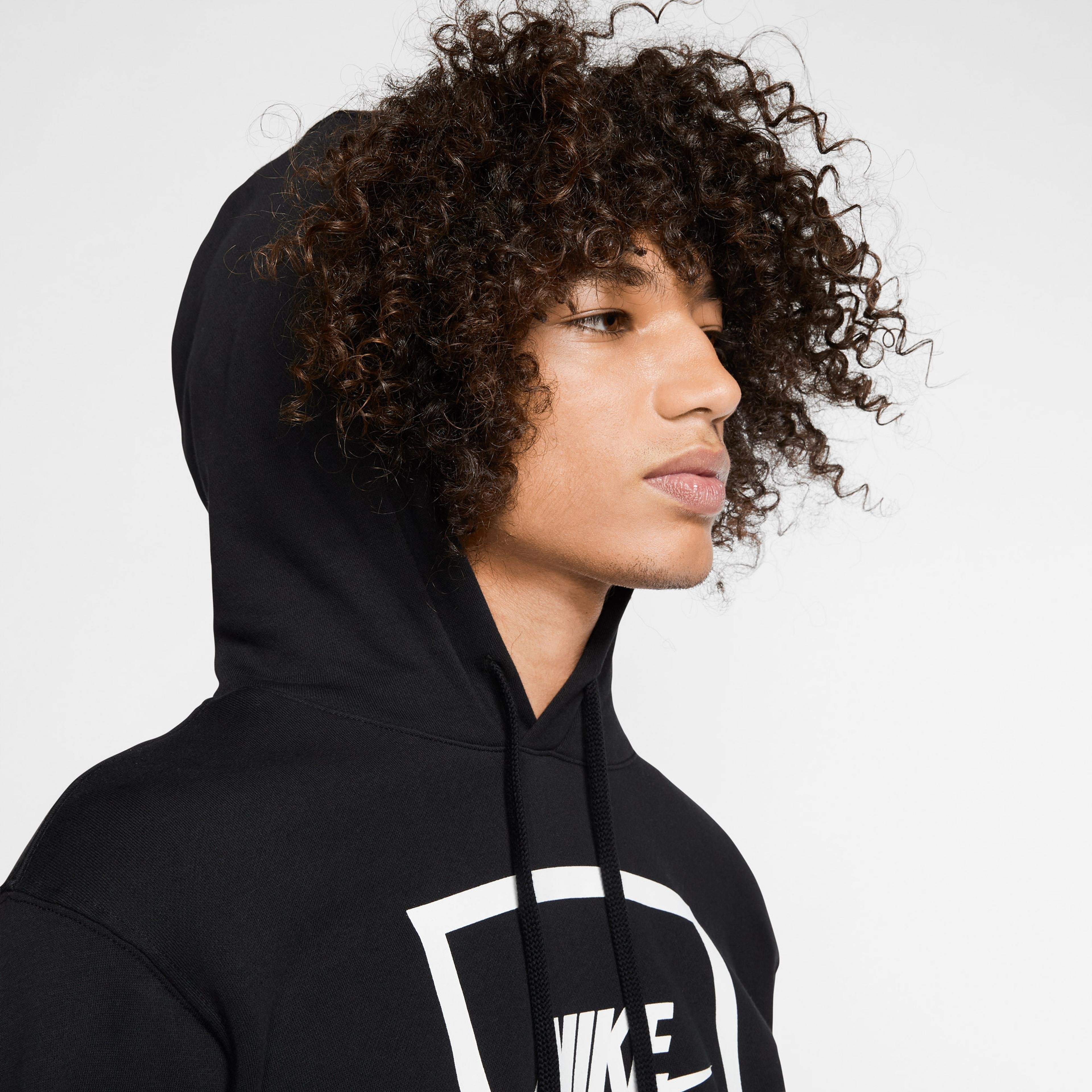 Nike Sportswear Essential Air 5 Erkek Siyah Kapüşonlu Sweatshirt