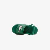 Lacoste L.30 Slide 0921 1 Cui Çocuk Deri Yeşil - Beyaz Terlik