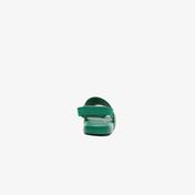 Lacoste L.30 Slide 0921 1 Cui Çocuk Deri Yeşil - Beyaz Terlik